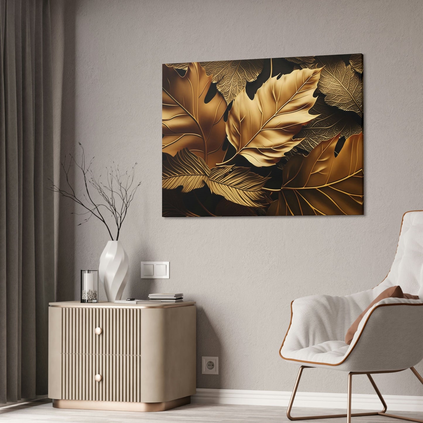 Radiant Splendor: Gold Abstract Canvas & Poster Wall Art