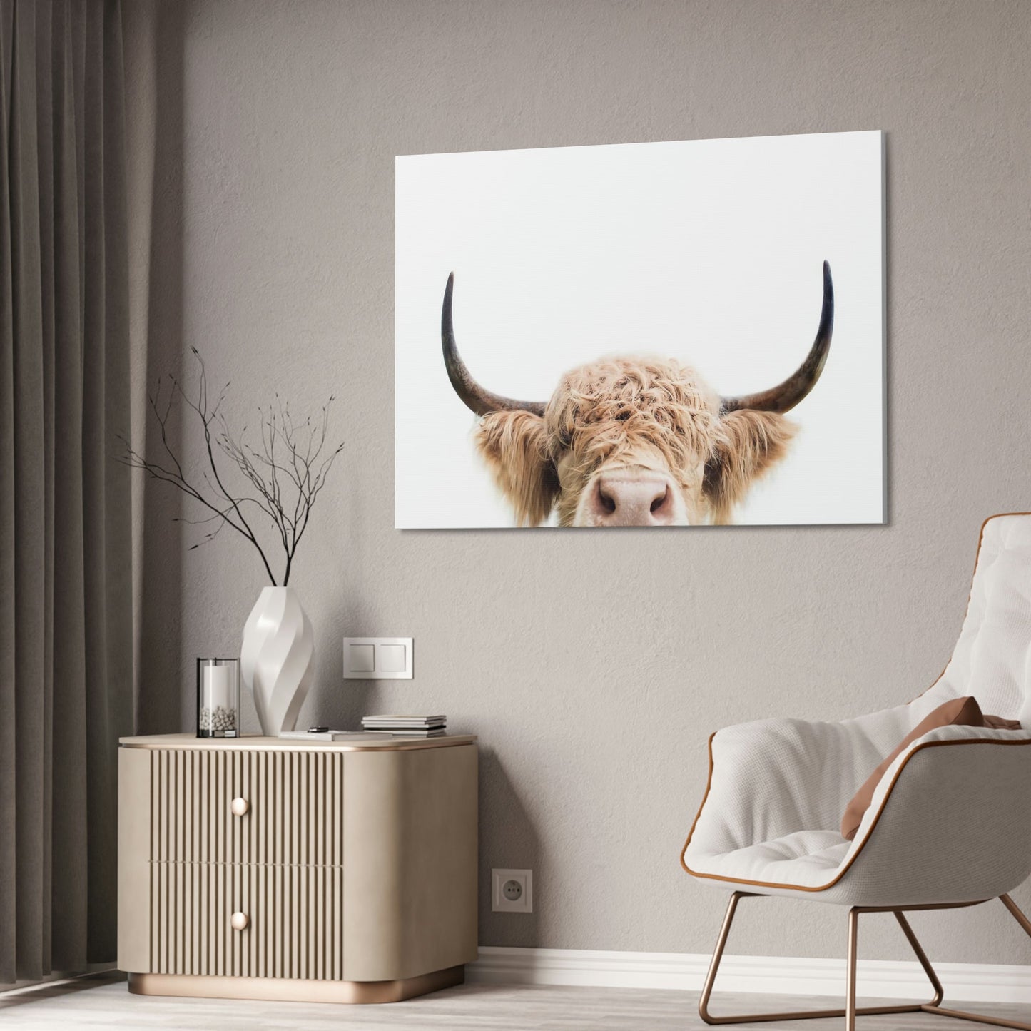 Highland Cow | Wooly Cow on Canvas | Wall Art — Pixoram