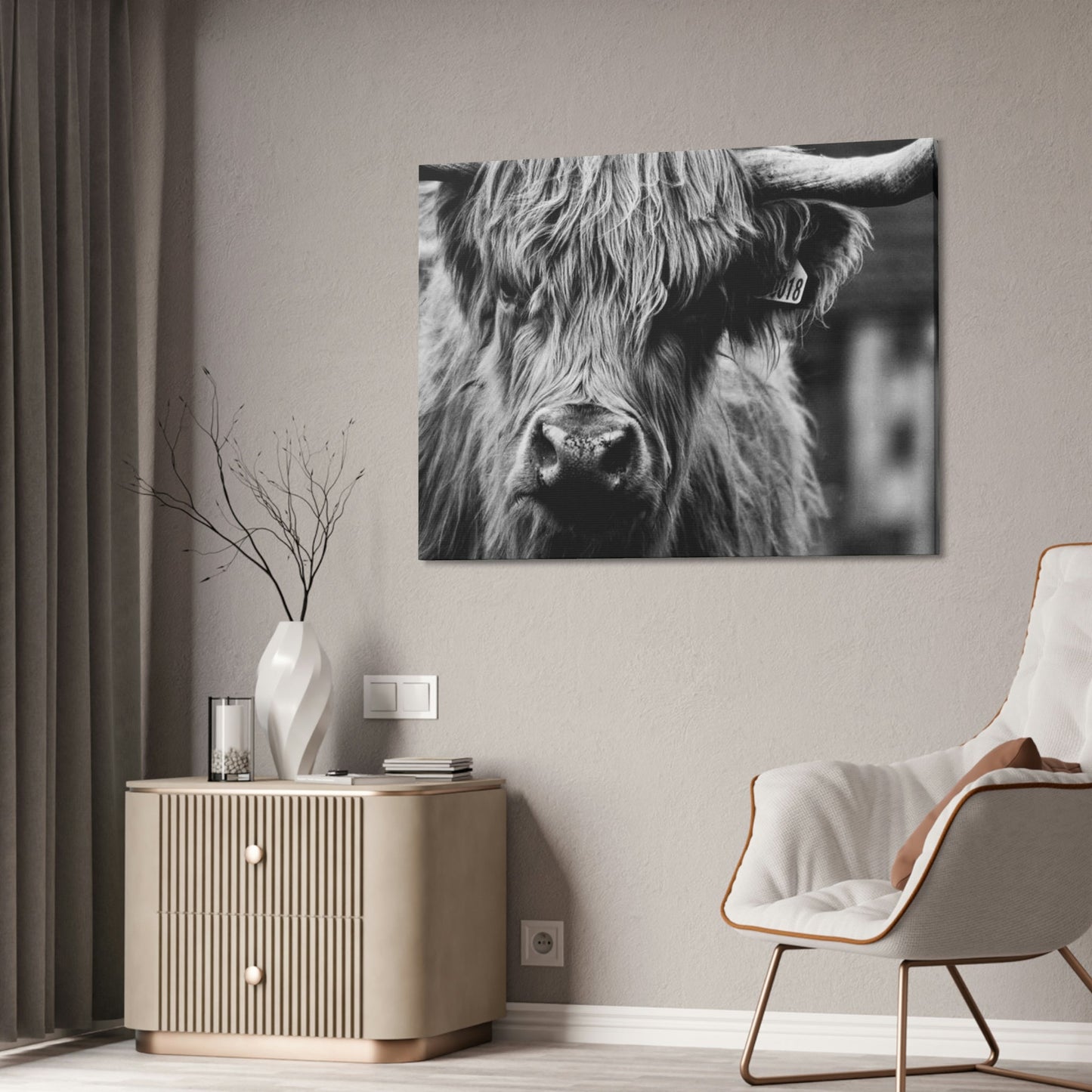 Rustic Highland Cow: Vintage Wall Art