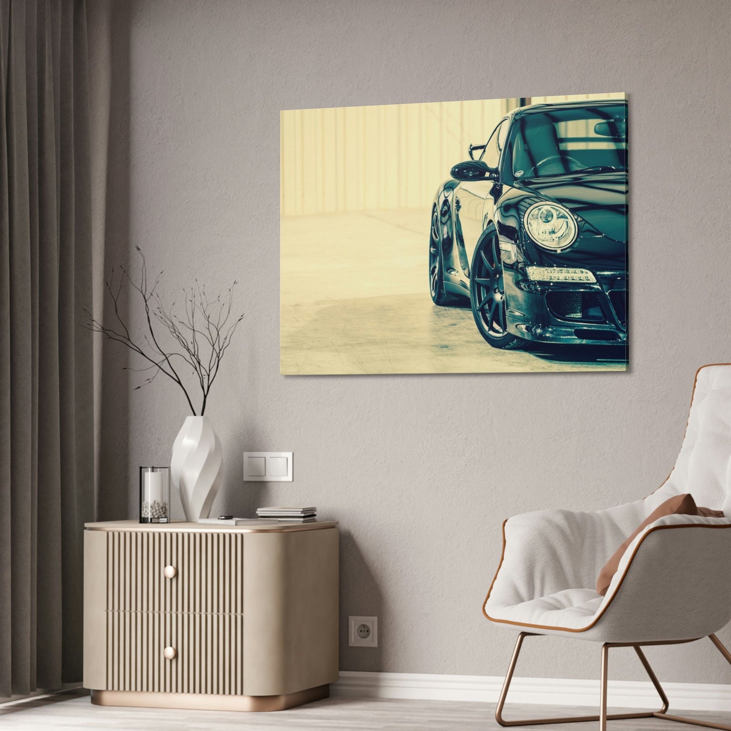The Art of Speed: A Beautiful Framed Canvas & Poster Print of a Porsche in Motion