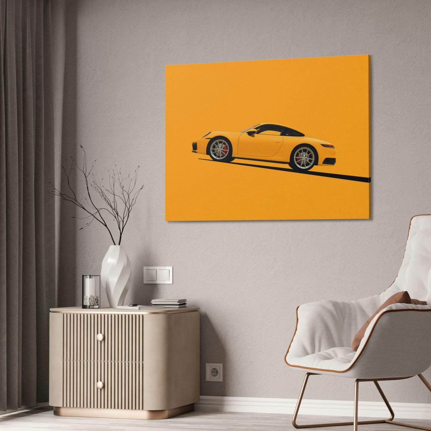 Artistic Porsche: Natural Canvas & Poster Print of a Unique Design
