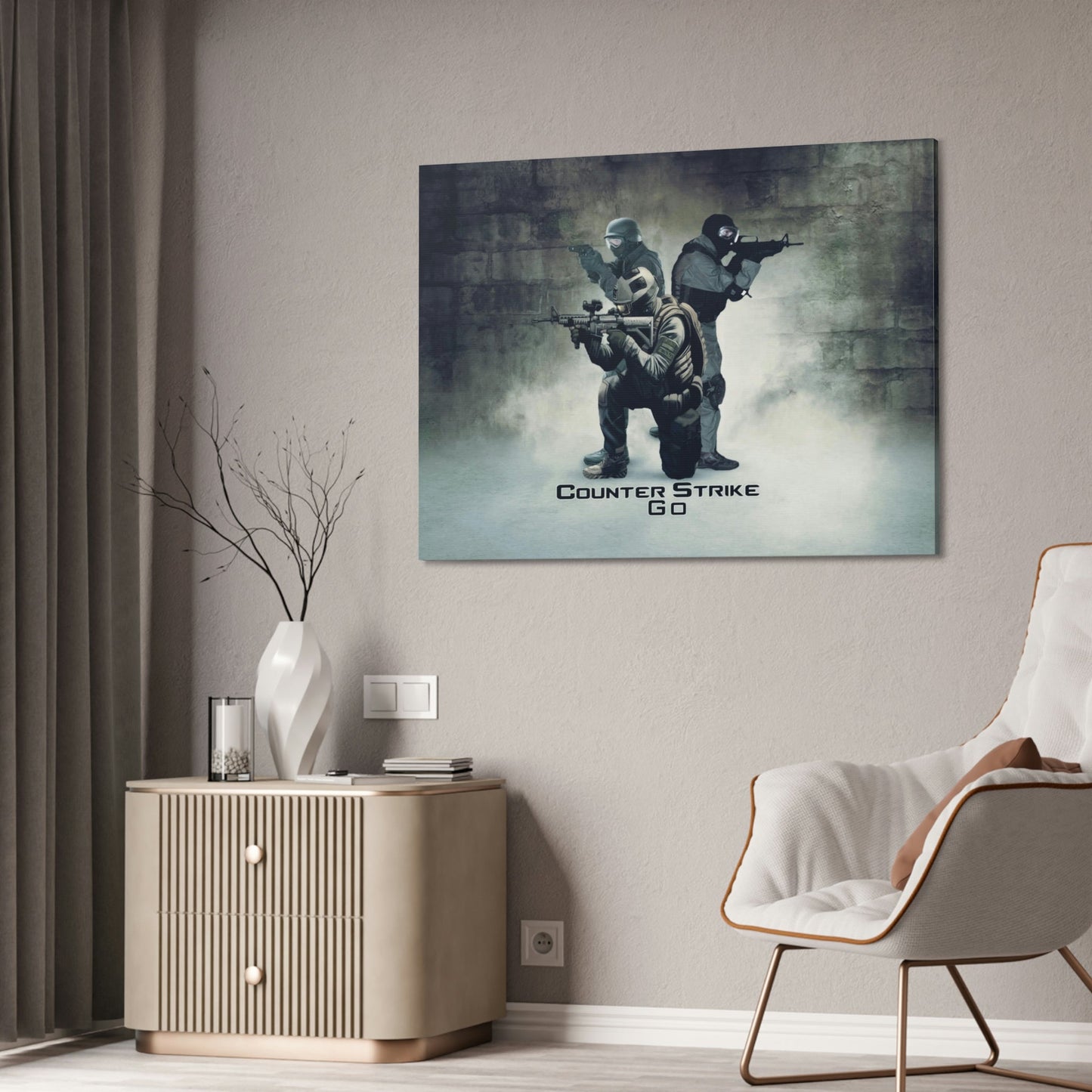 Counter Strike: Captivating Wall Art on Natural Canvas & Poster