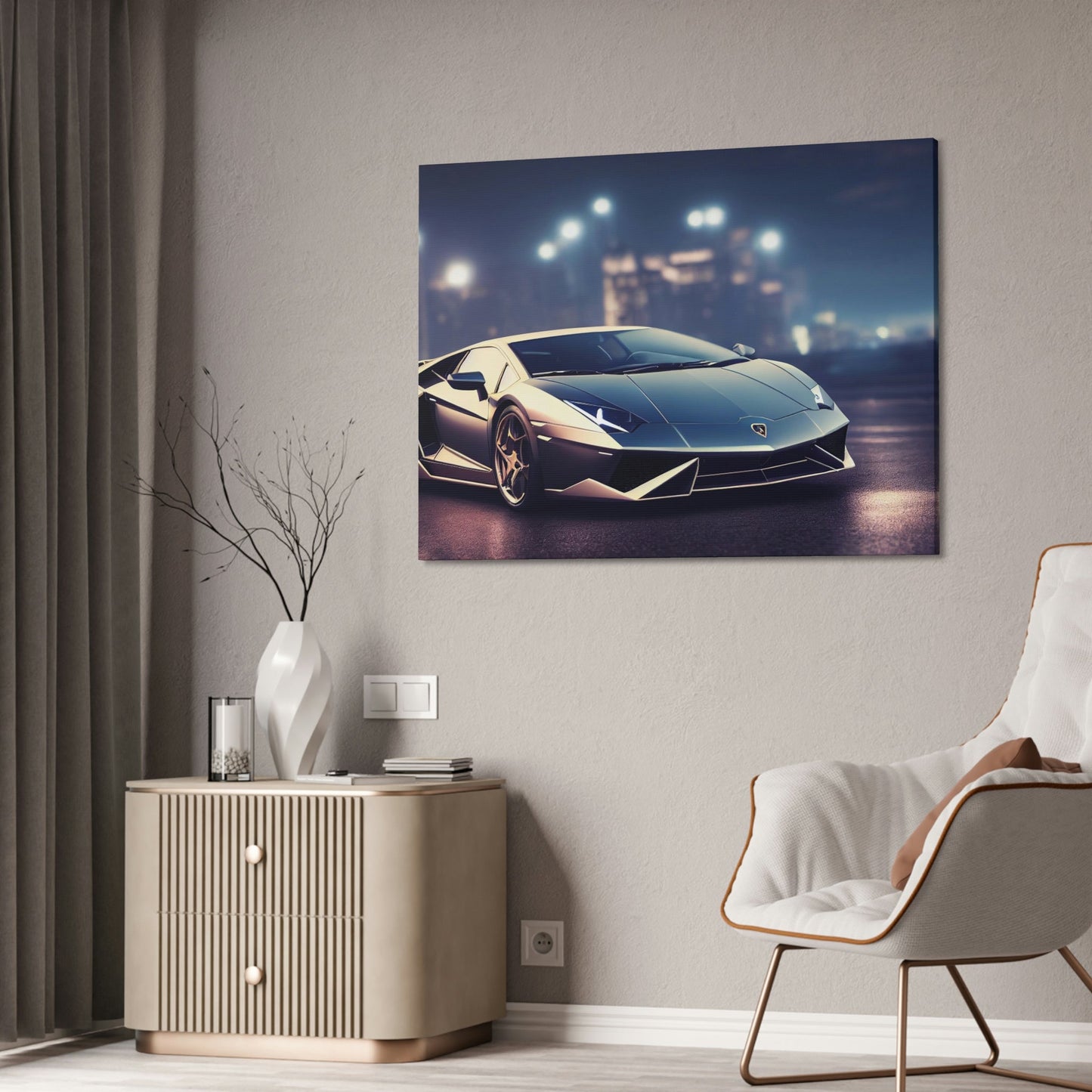 Speed Demon: Lamborghini Sports Car on Canvas & Poster