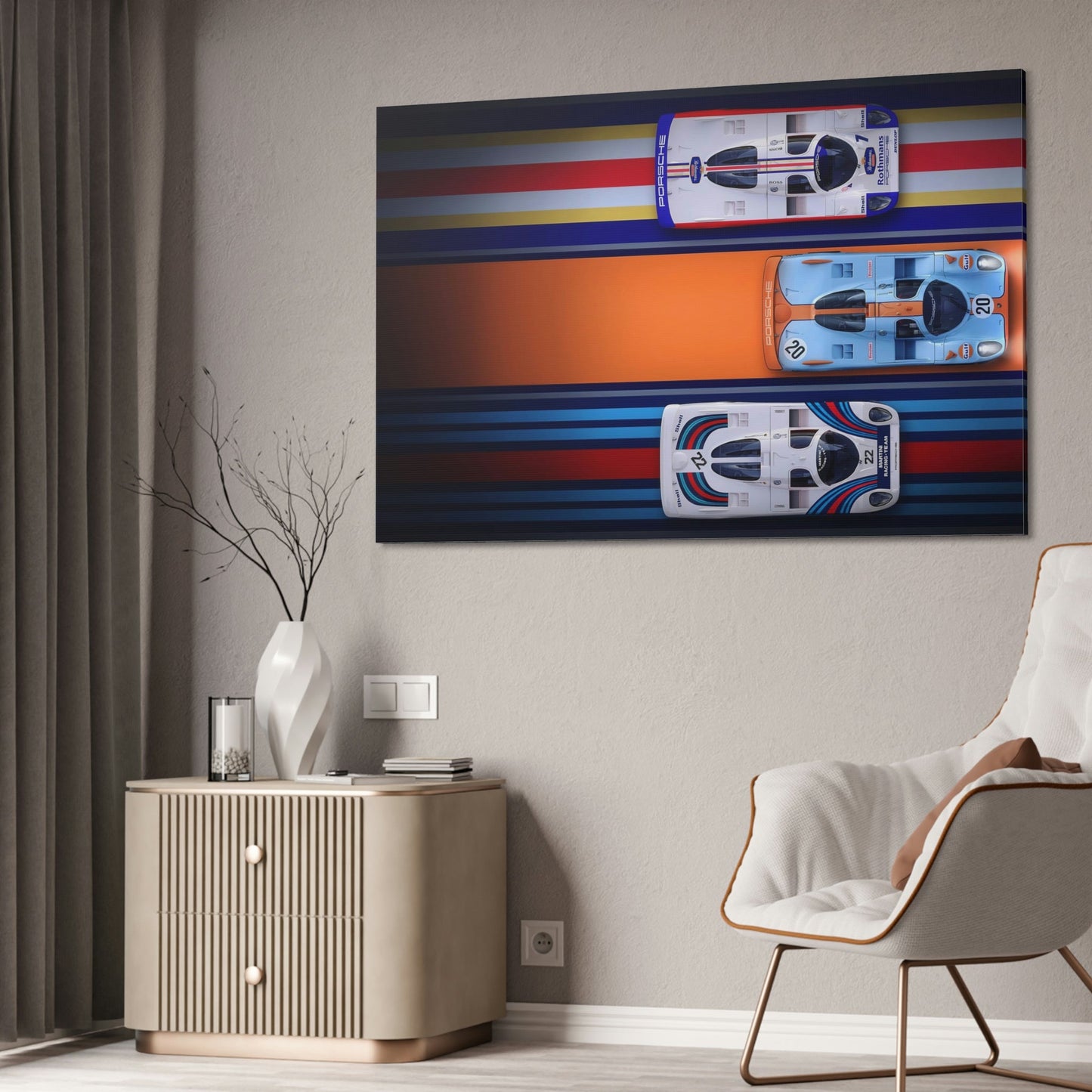 Speed Demons: A Canvas & Poster Print of a Porsche on the Racetrack