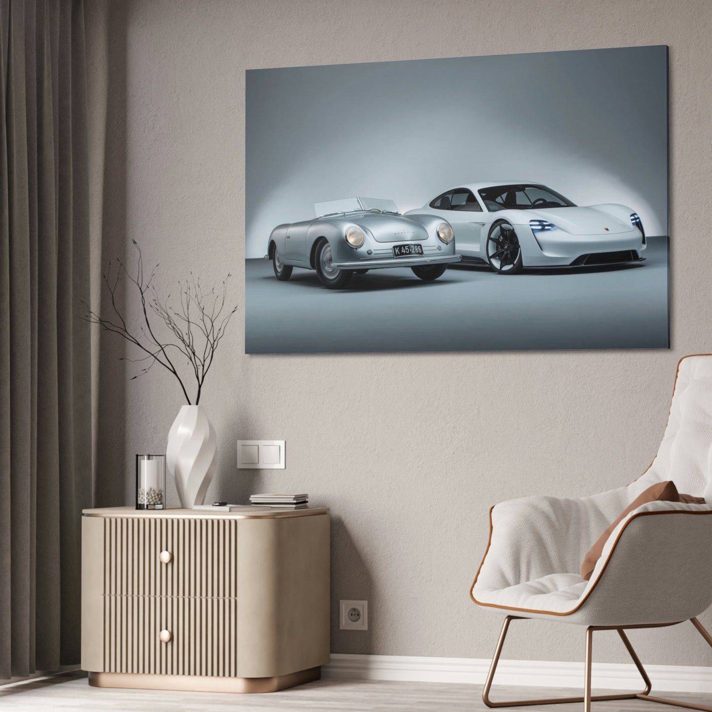 Porsche Pair: A High-Quality Print on Canvas & Poster of Two Classic Cars