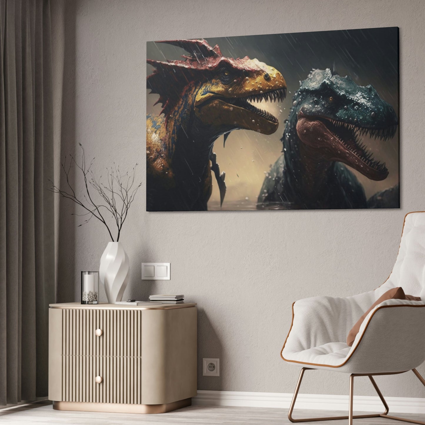 The Reign of Dinosaurs: An Artistic Framed Canvas & Poster of Prehistoric Times