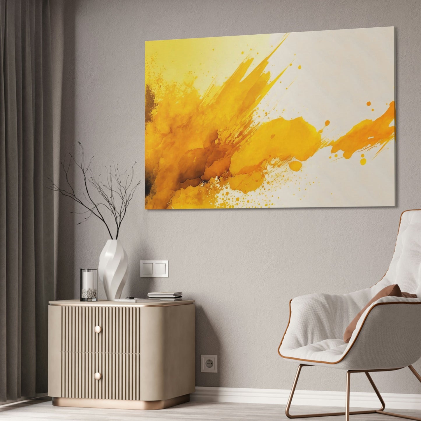 Abstract Sunshine: Bold and Cheerful Framed Poster and Canvas Print Art Featuring a Yellow Abstract Design