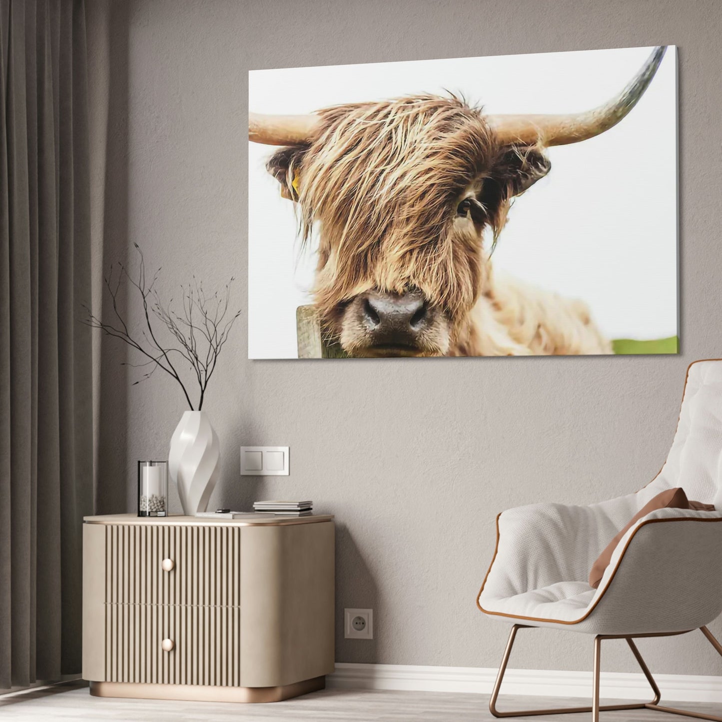Highland Cow Canvas Wall Art | Mellow Highland Cow | Canvas Art — Pixoram