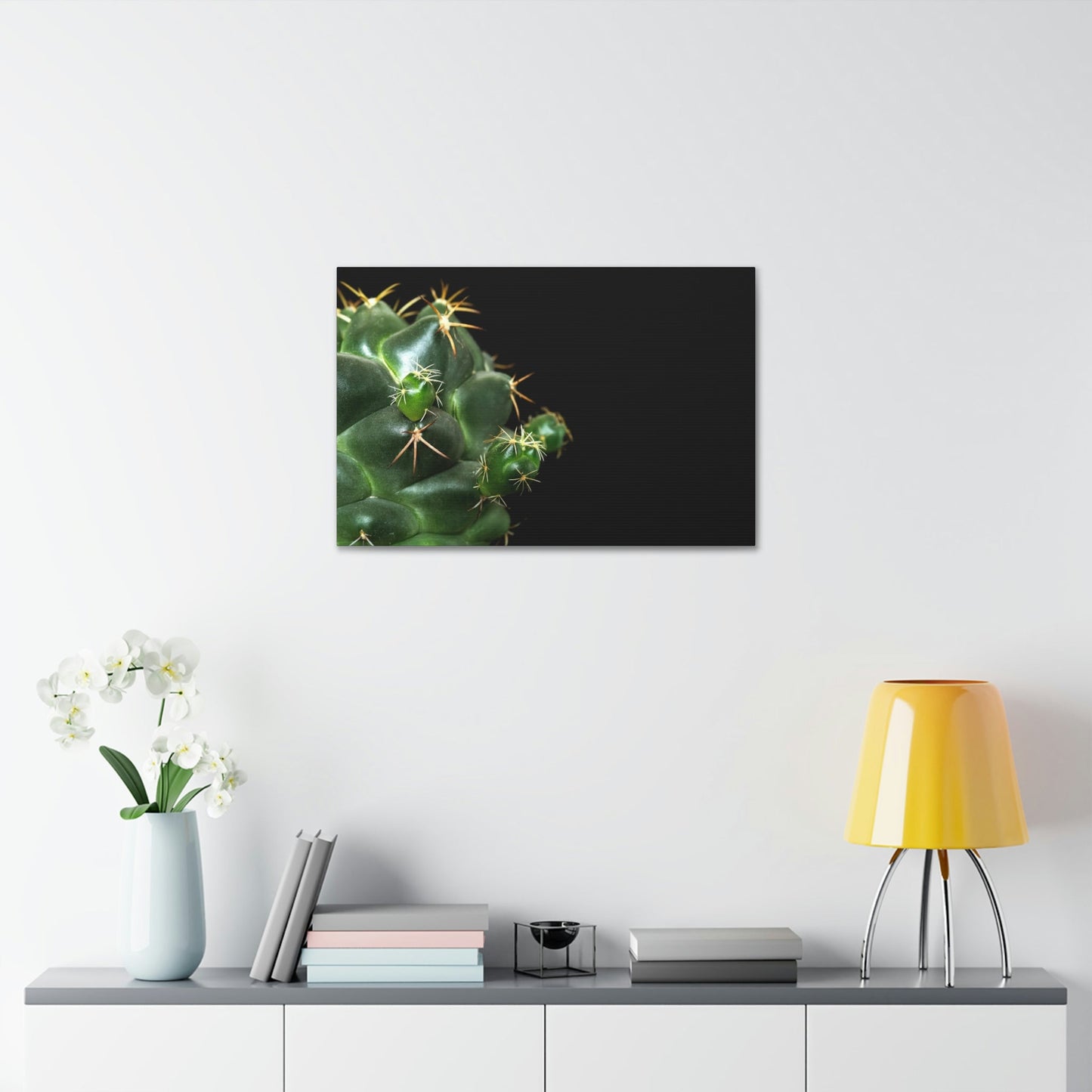 Succulent Splendor: Natural Canvas Cactus Print for a Modern Look