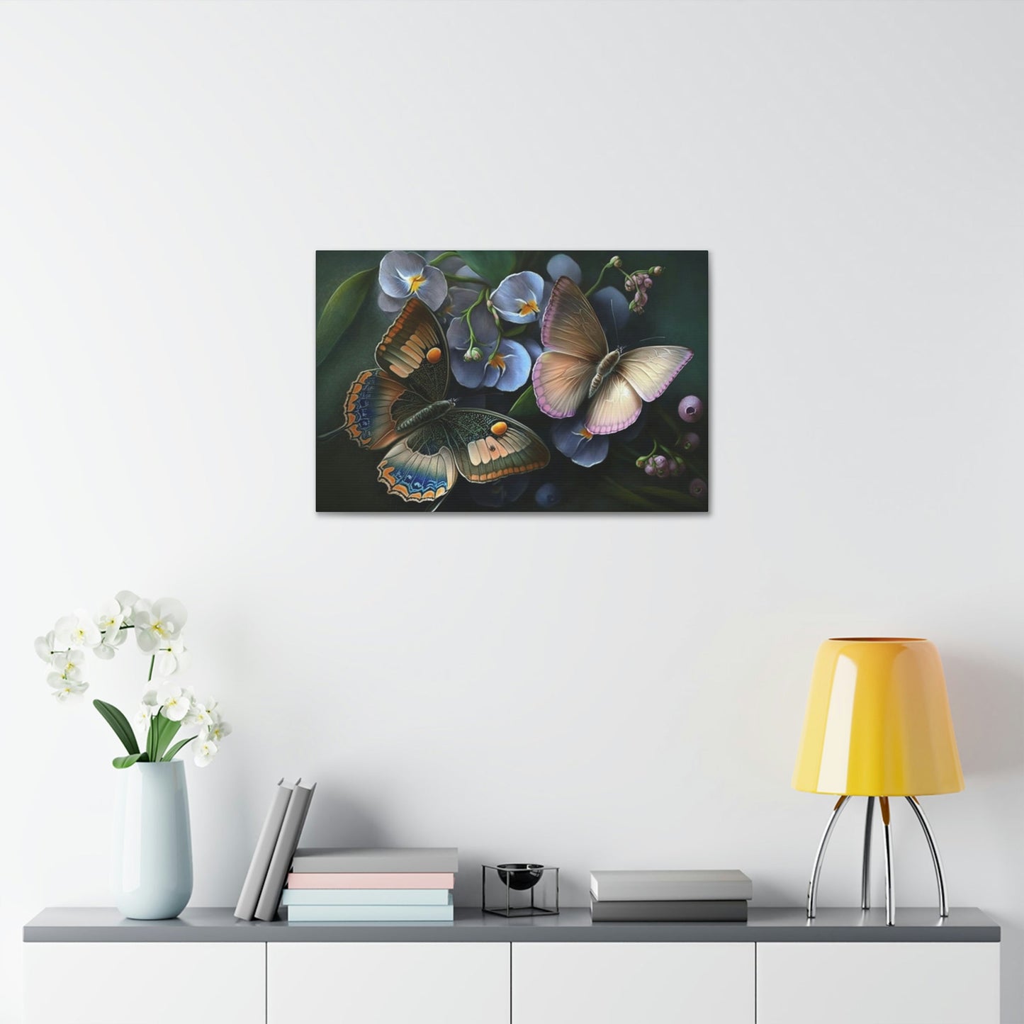 Butterfly Garden: Framed Canvas & Poster Art Print of Fluttering Insects