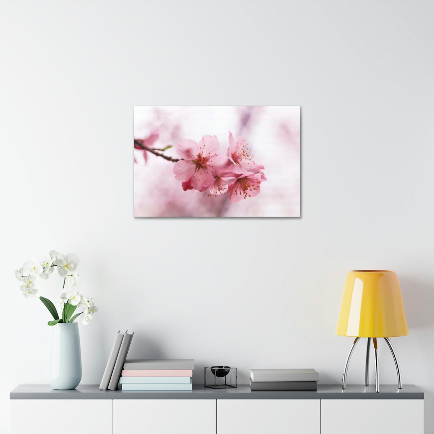 Japanese Garden: Cherry Blossoms on Natural Canvas