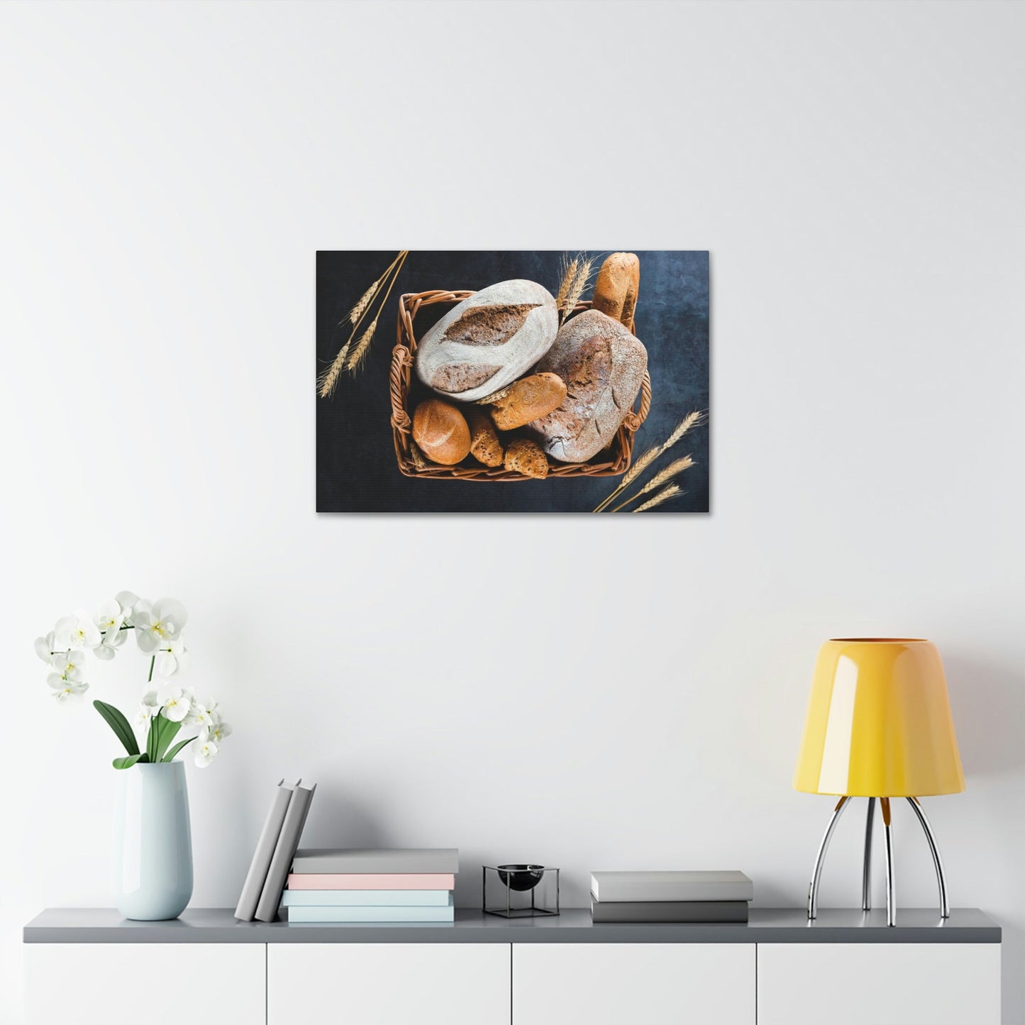 Rustic Bakery Delight: Natural Canvas and Poster with Freshly Baked Bread Art