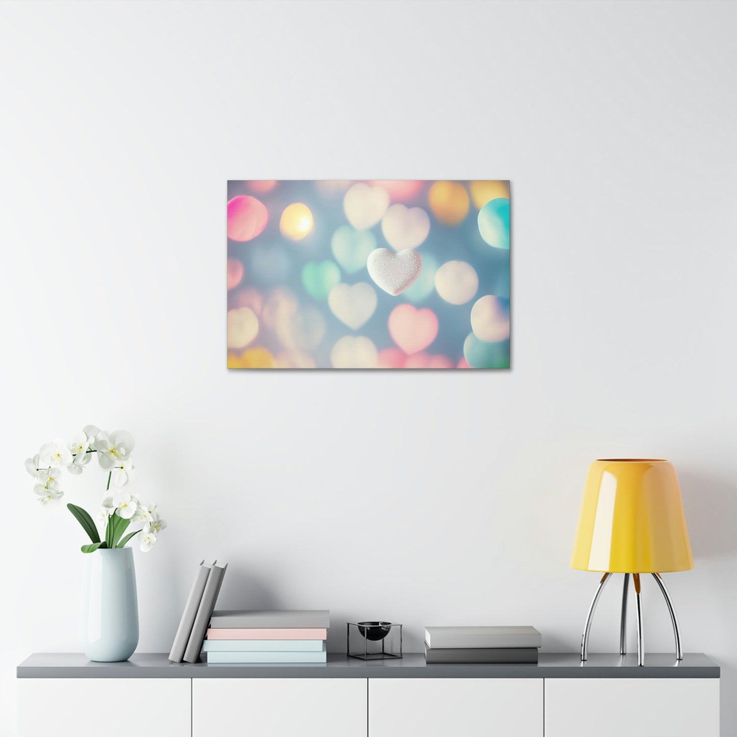 Love in Color: Canvas Print of a Vibrant Hearts on Framed Canvas