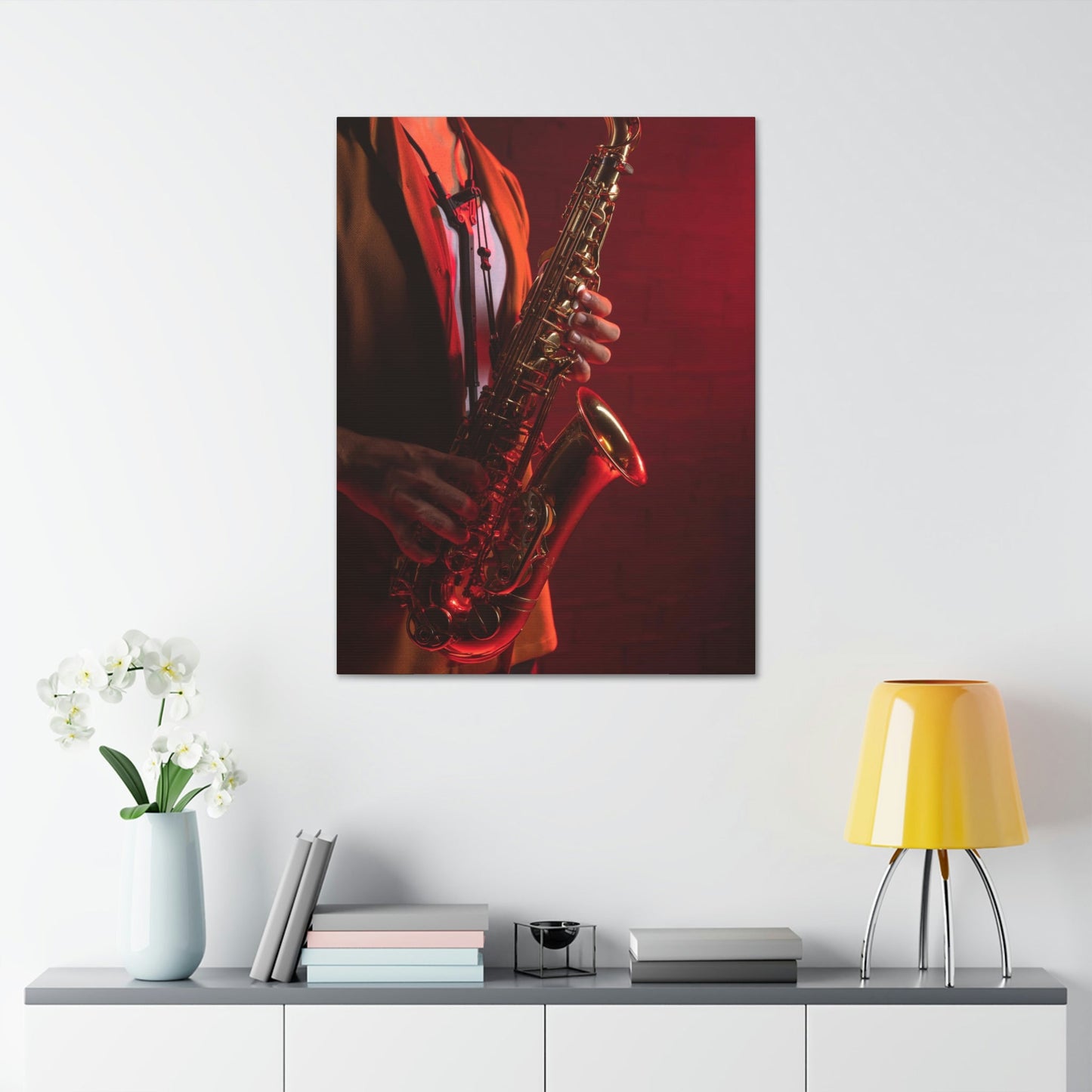 Blues Night: Poster and Print on Canvas with Mood-Setting Music Art