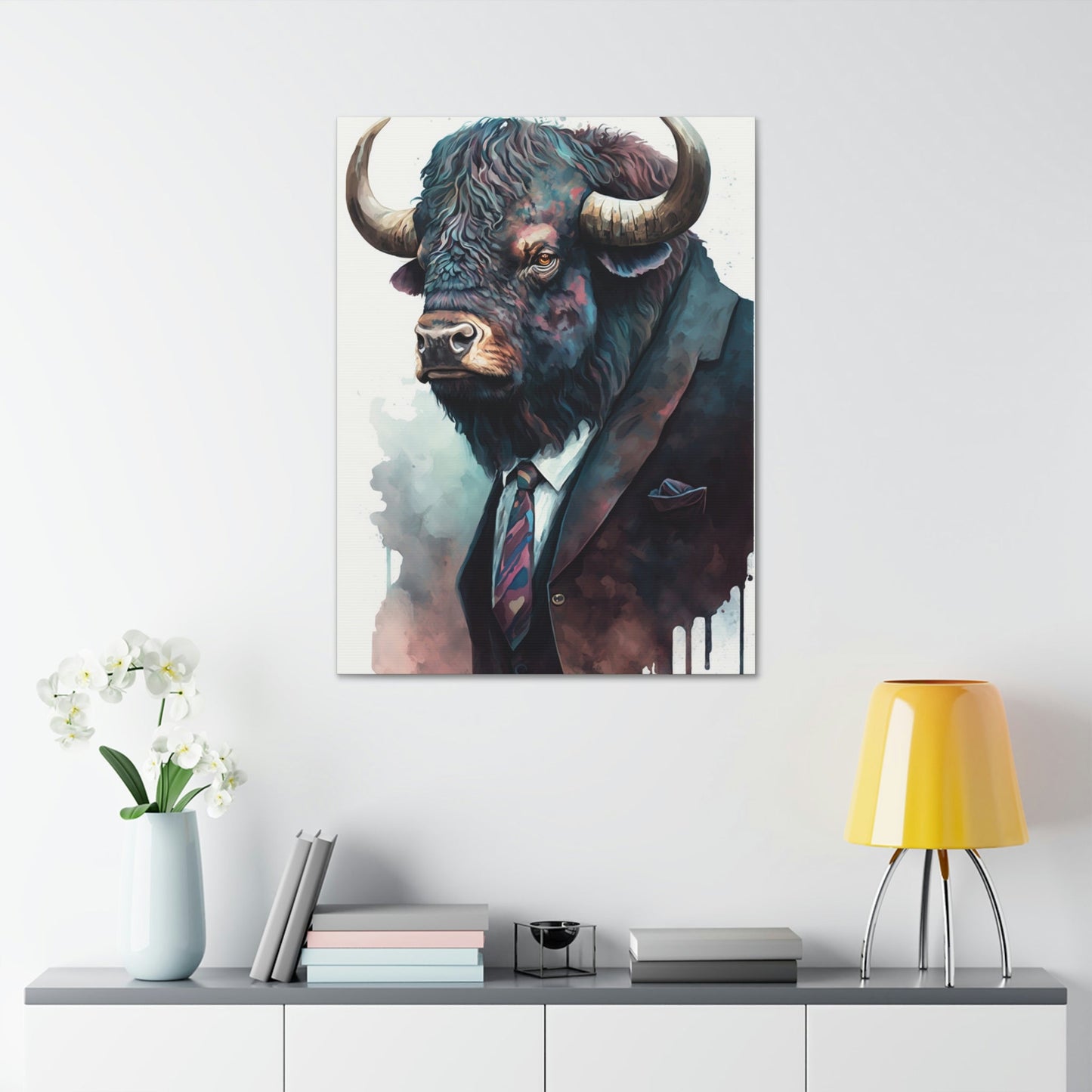 A Quiet Moment with the Buffalo: A Captivating Canvas & Poster Print for Your Bedroom