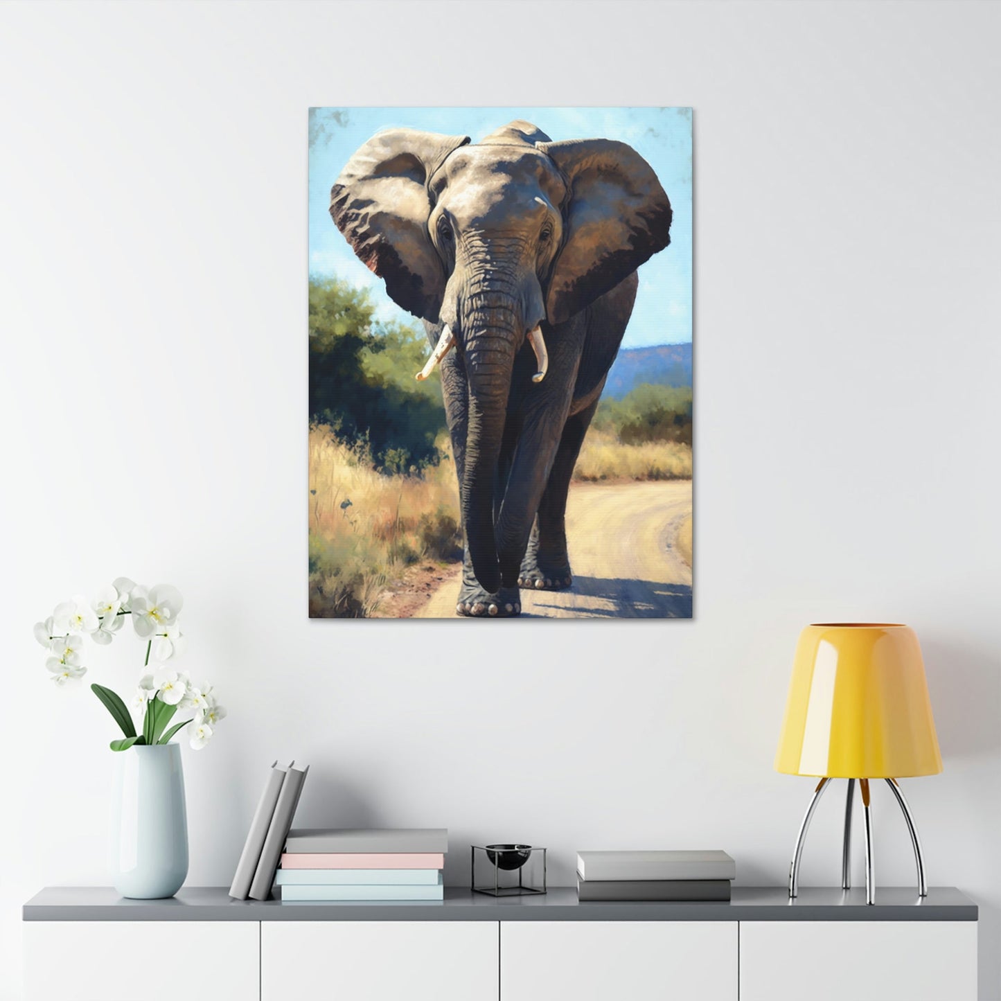 Elephant in the Wild: Breathtaking Framed Canvas for Nature Lovers