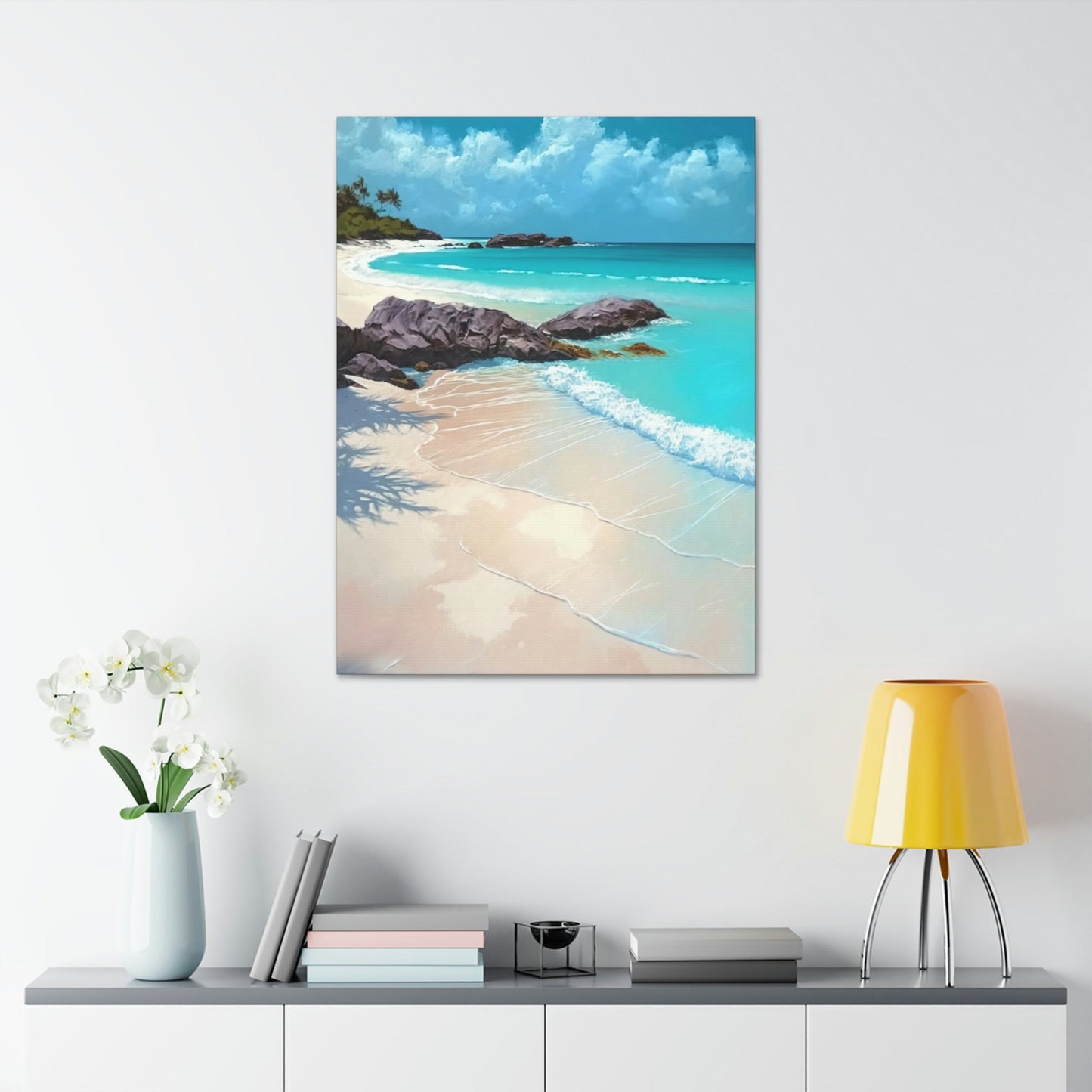 Blue Waters: Framed Canvas and Wall Art of Caribbean Beach Scenery