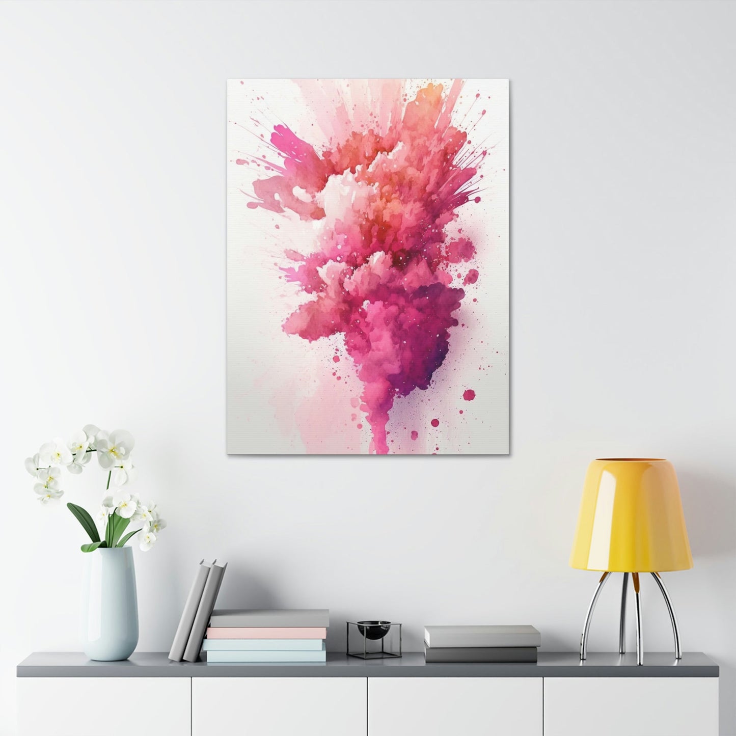 Glowing Pink: Natural Canvas Wall Art of Abstract Artworks in Luminous Pink Shades