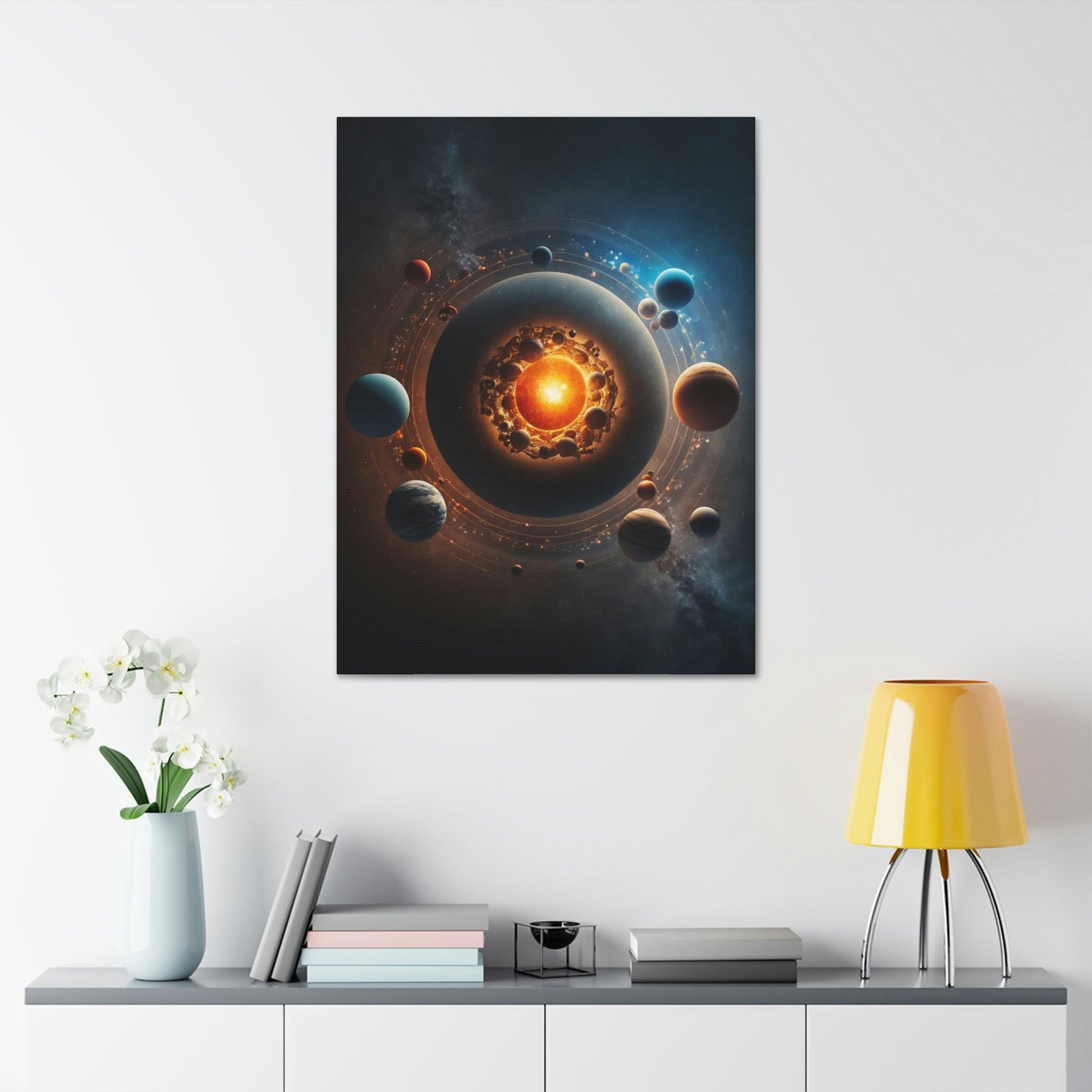 Planetary Alignment: Print on Canvas of Planets in Perfect Formation on a Framed Canvas