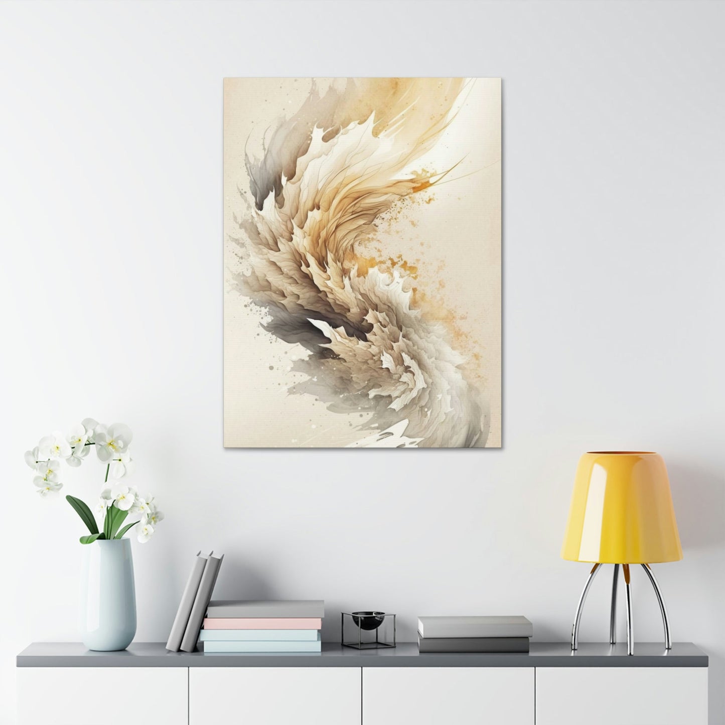 Neutral Beauty: Framed Canvas Print Featuring a Beige Color Palette