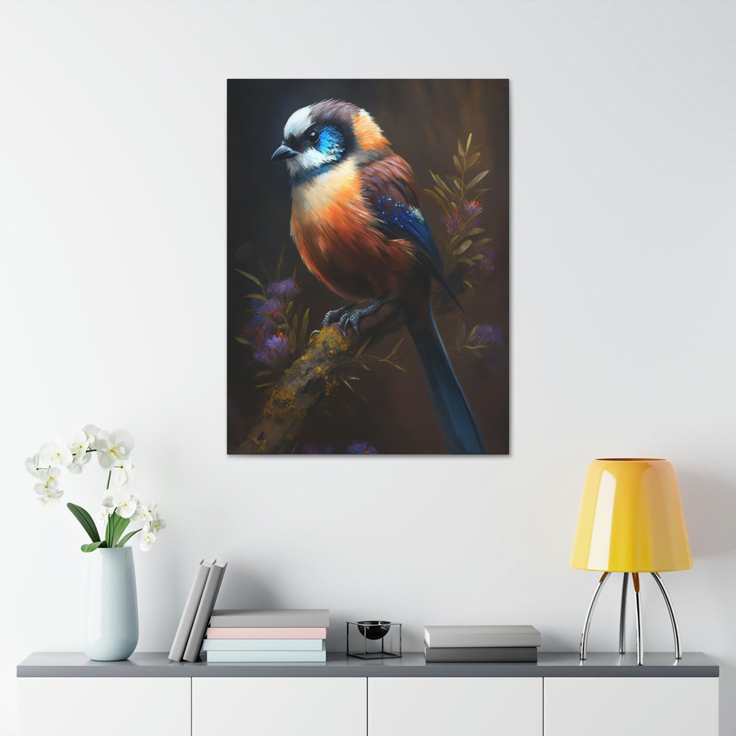 The Playful Bird: Canvas & Poster Wall Art of Bird Frolicking in a Field