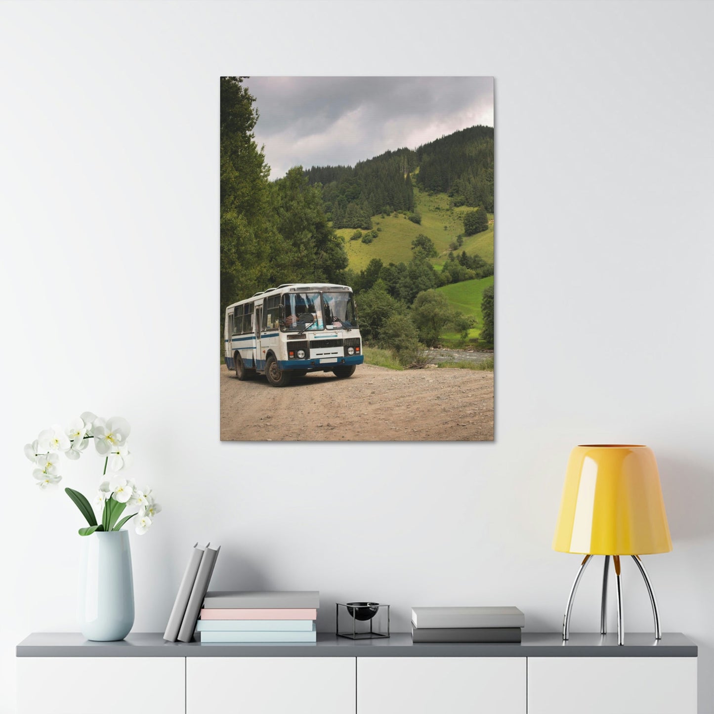 The Joyful Journey: Bus Travel Canvas Art for Wanderers