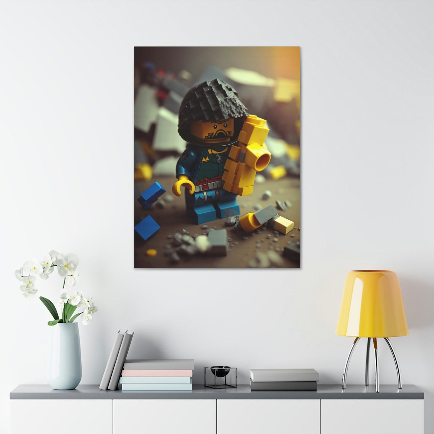 Creative Construction: Framed Canvas and Print of Lego Sculptures