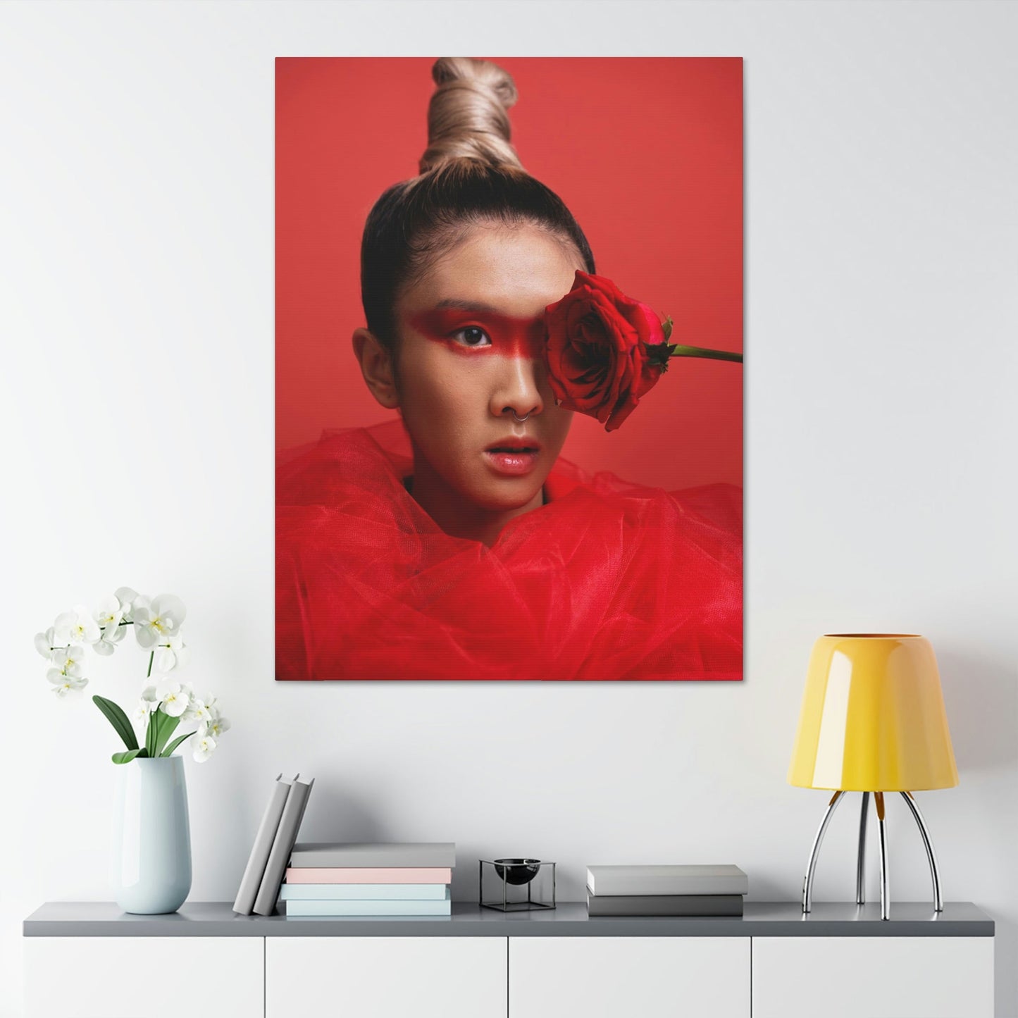 Chic and Stylish: A Framed Canvas of High Fashion and Beauty