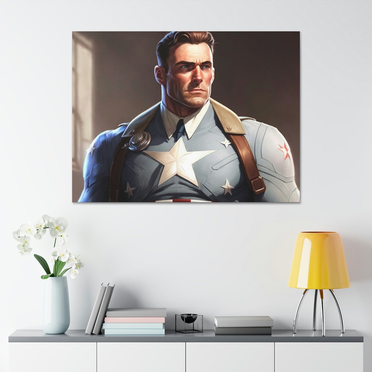 Heroic Strength: Natural Canvas and Art Prints of Captain America