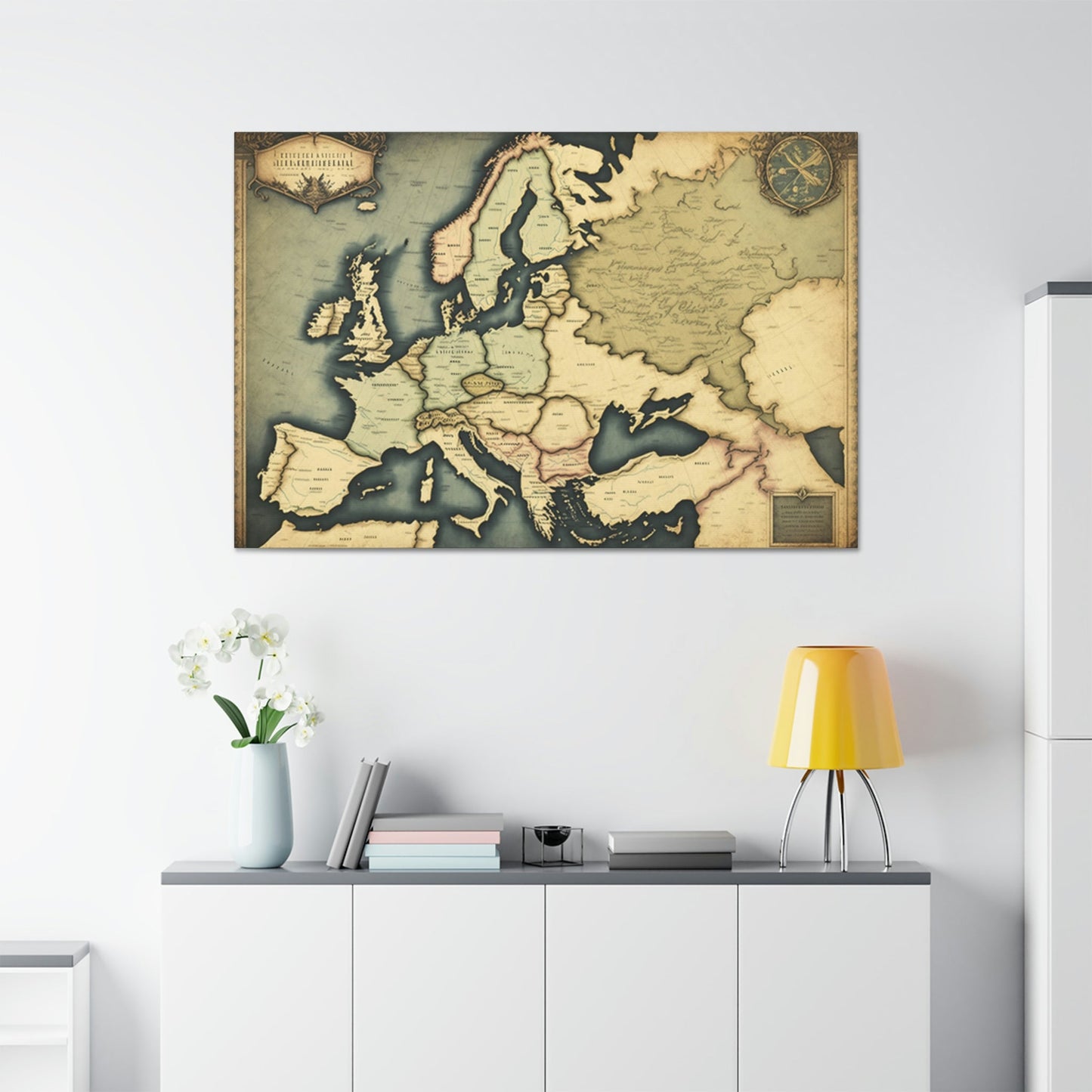 Antique Adventure: A Painting of Vintage Maps on a Journey