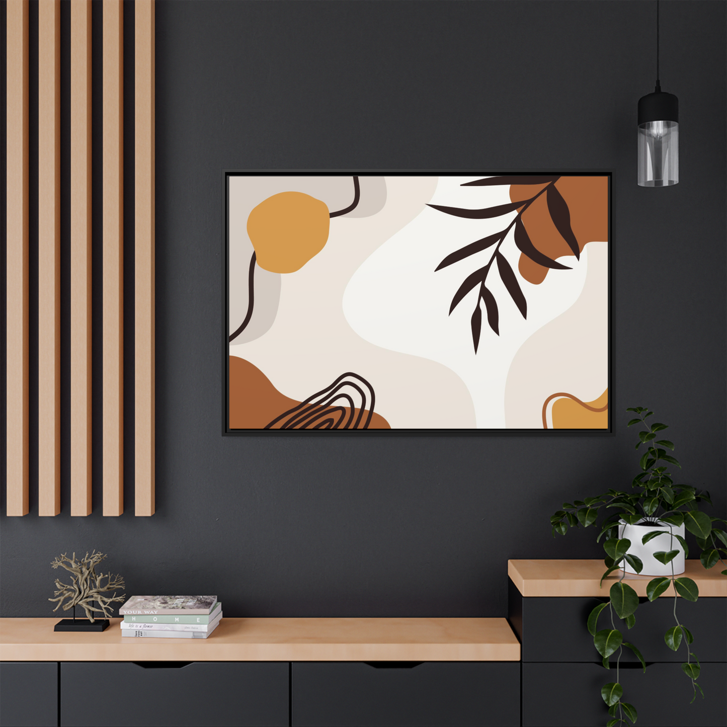 Framed Poster of Abstract Minimalist Art for Modern Wall Decor
