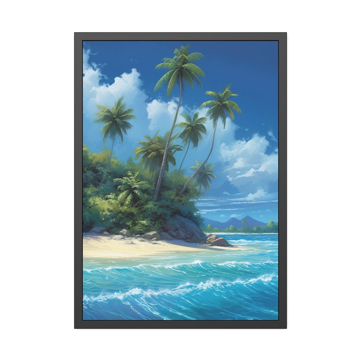 Oceanic Wonders: Canvas Print of a Majestic Beach on an Island