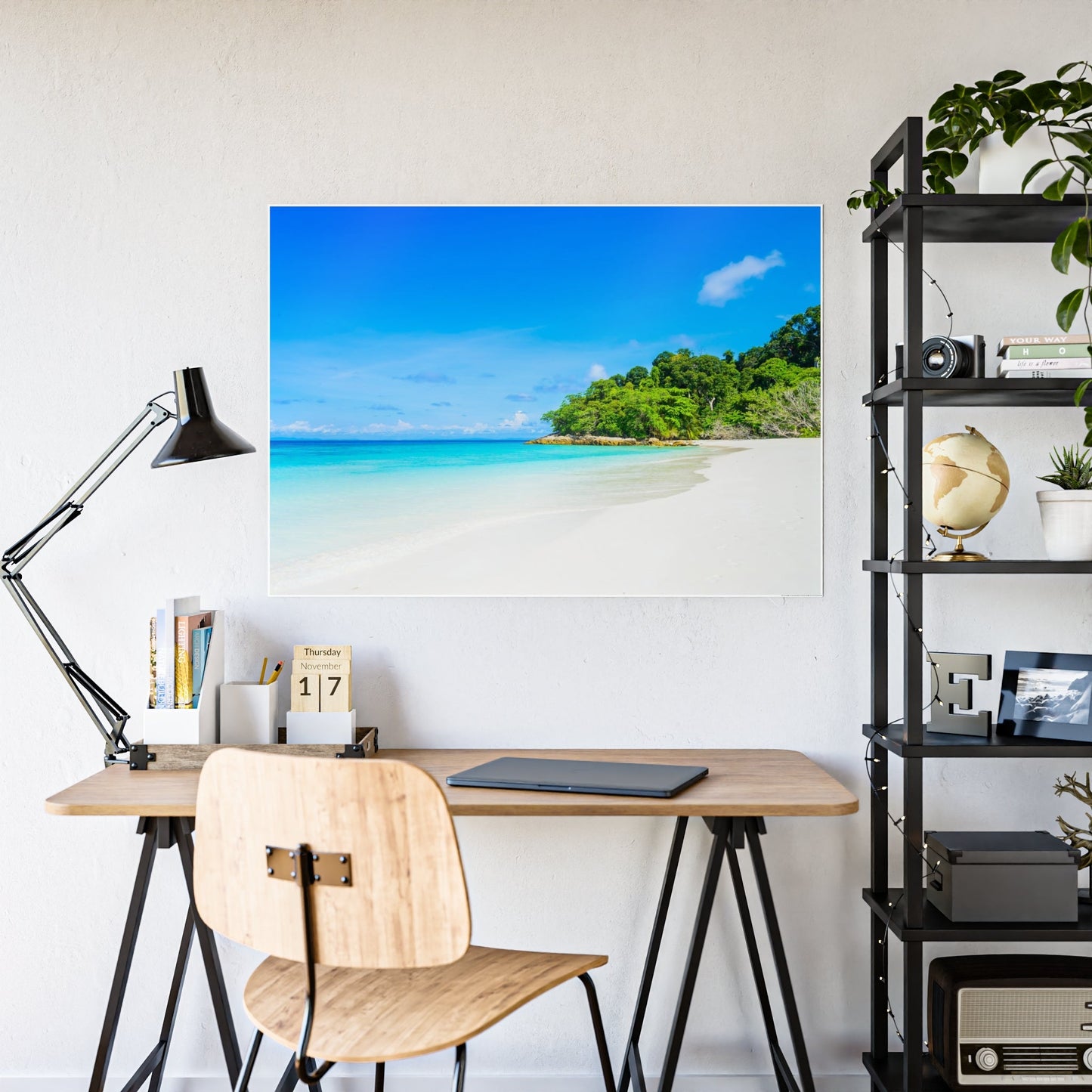 Island Retreat: Poster of a Serene Beach on High-Quality Print