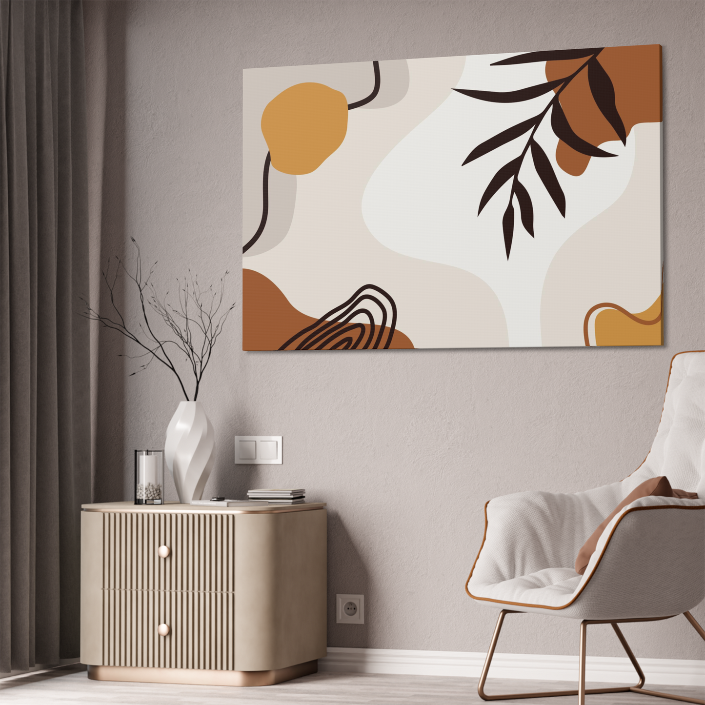 Framed Poster of Abstract Minimalist Art for Modern Wall Decor