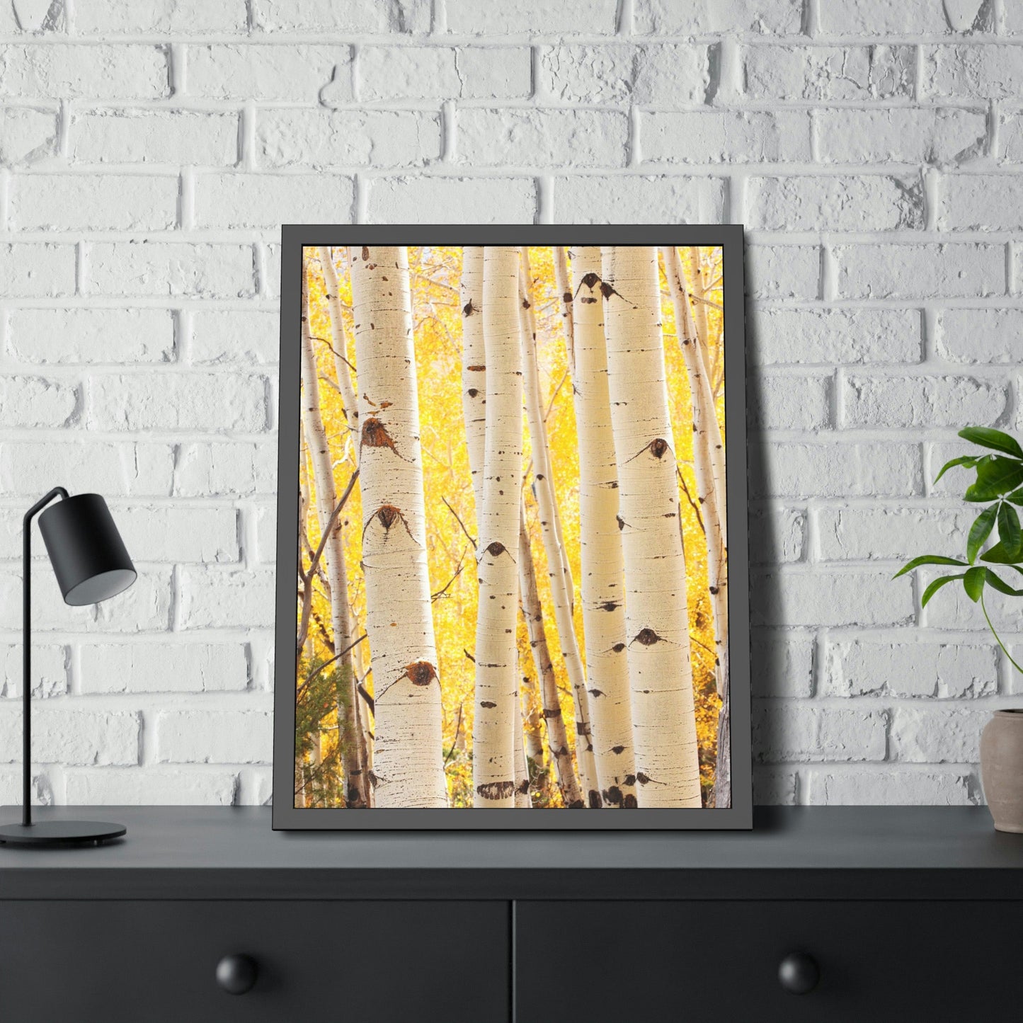 Birch Tree Calm: Colorful Print on Canvas of a Tranquil Forest