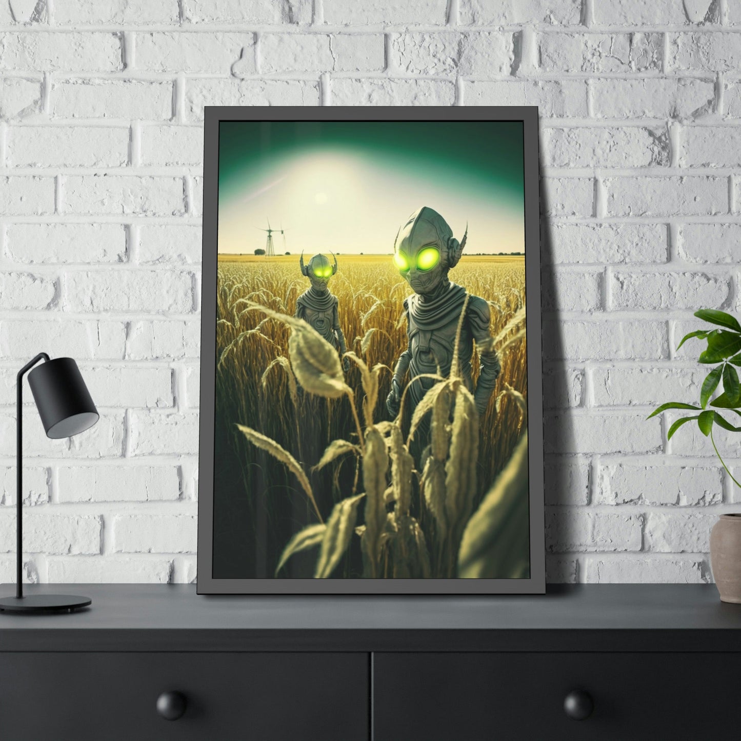 Artistic Aliens: A Canvas Print Featuring Mysterious Extraterrestrial Life Forms