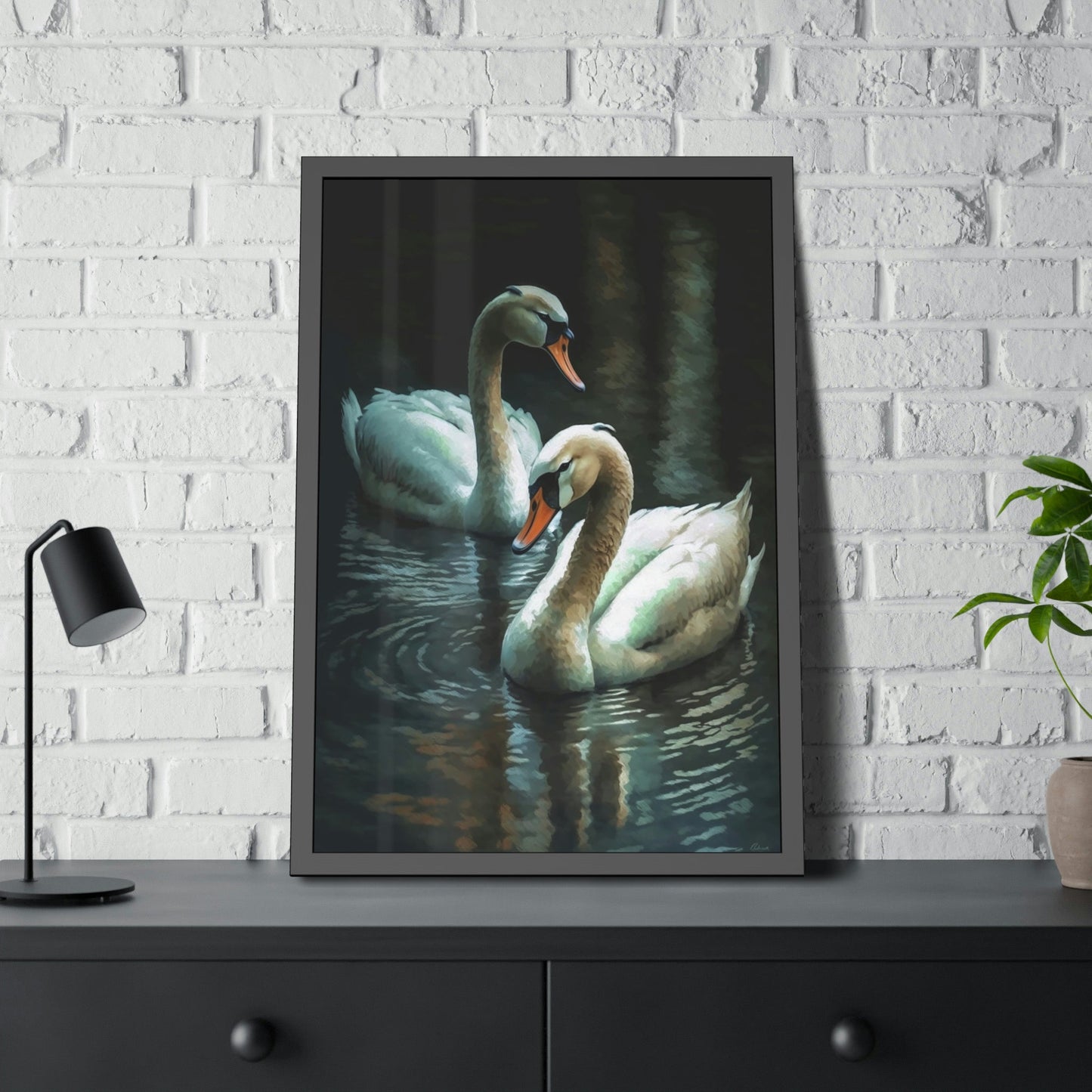 Swan Lake: A Dreamy Painting on Canvas