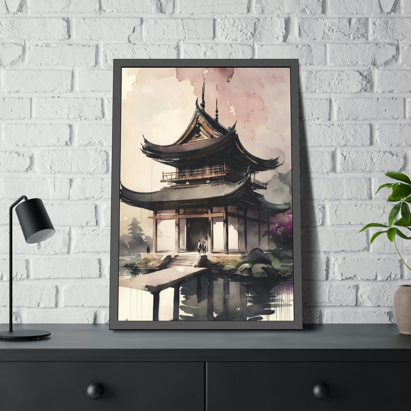 The Spirit of Asia: Abstract Art on Natural Canvas & Poster