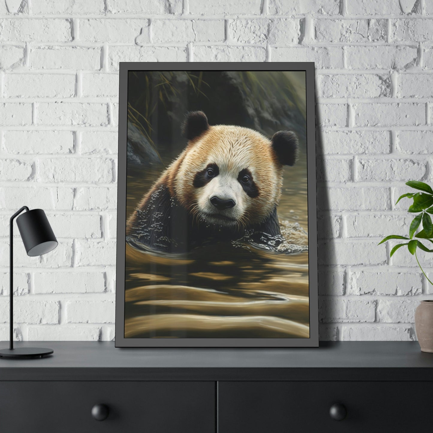 Water Wading Panda: A Serene Scene