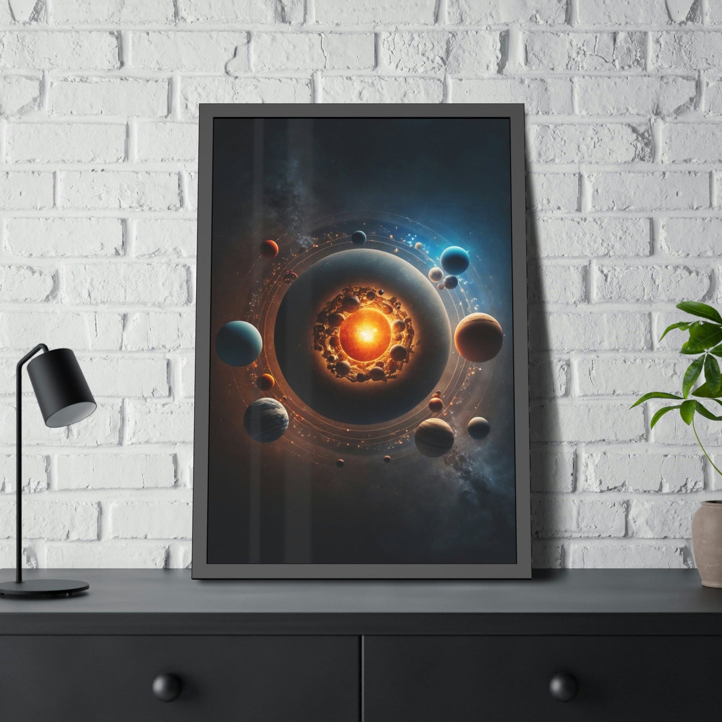 Planetary Alignment: Print on Canvas of Planets in Perfect Formation on a Framed Canvas