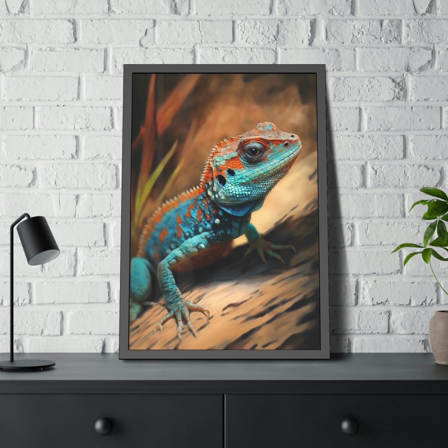 The Lizard King: Artistic Poster Featuring Regal Reptiles