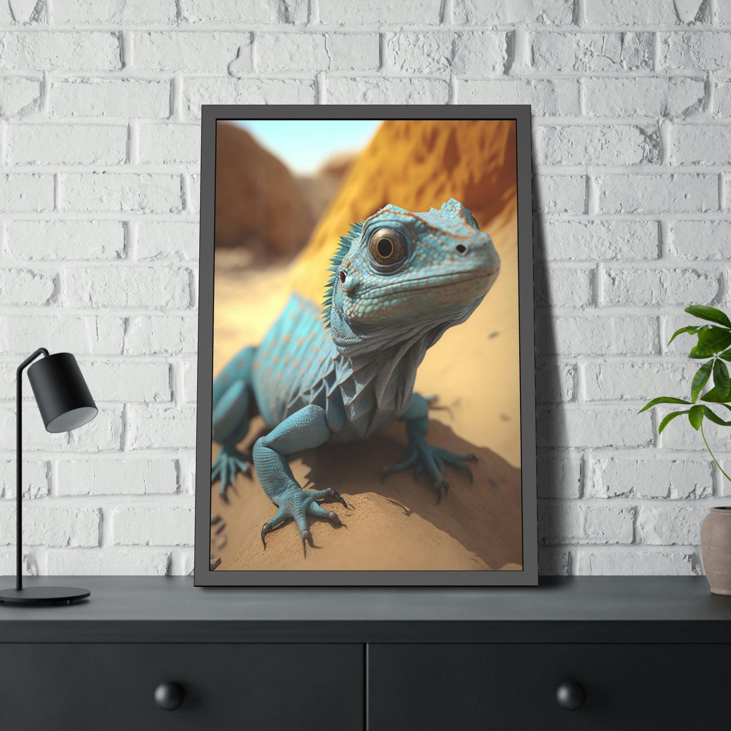 Lizard in the Wild: Vibrant Canvas and Poster of a Majestic Reptile
