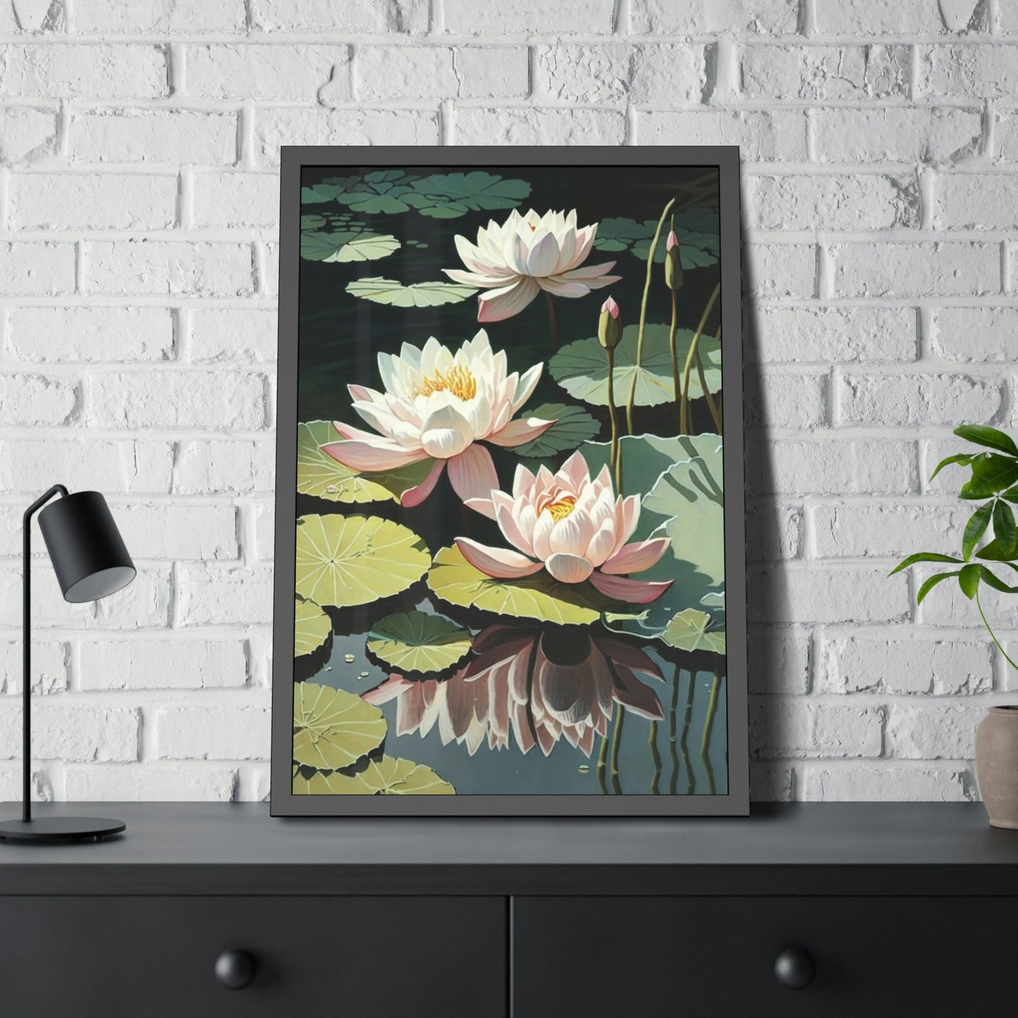 Lotus Dreamscape: Mesmerizing Framed Canvas and Print