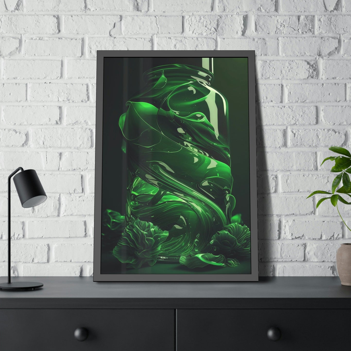 Shades of Green: Abstract Canvas Painting for Modern Interiors