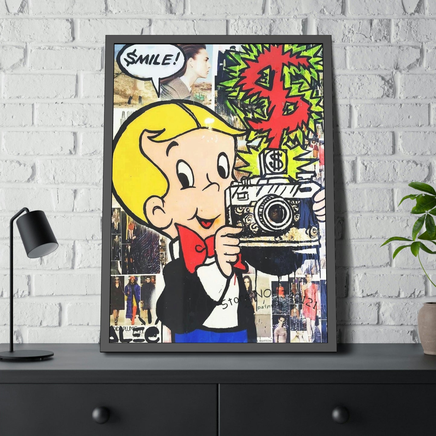 Colorful Wall Decor: Alec Monopoly's Art on Natural Canvas and Prints