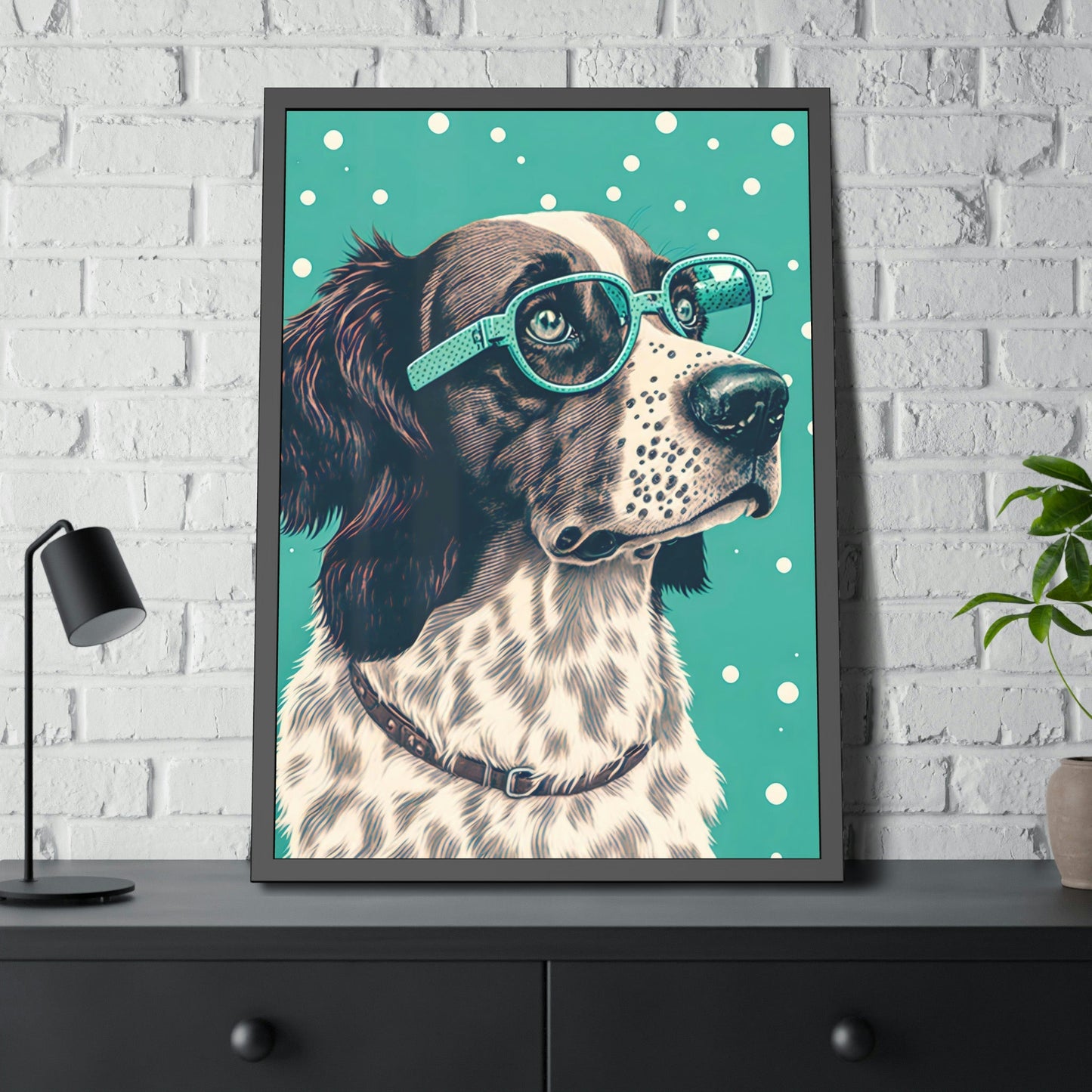Playful Pooch: Print on Canvas of a Fun-Loving Dog on Framed Canvas