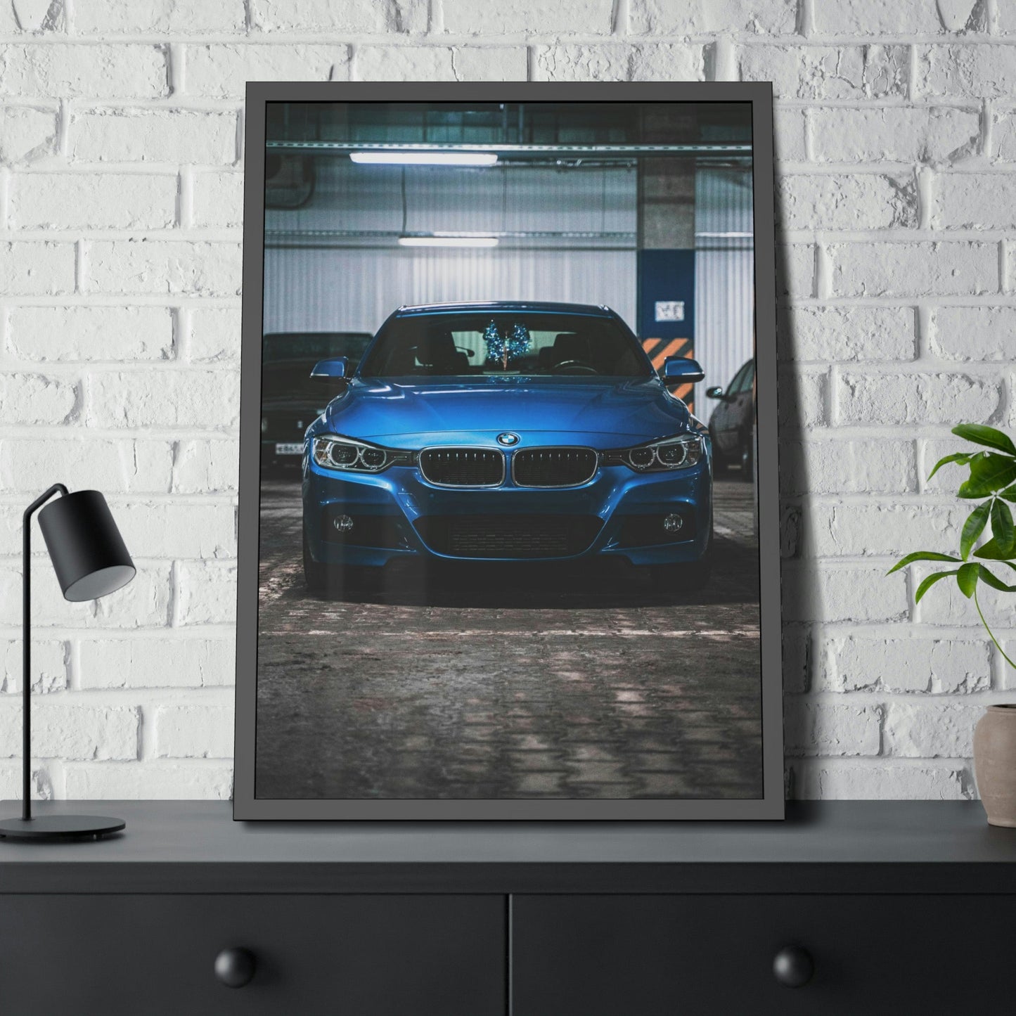 BMW's Signature Style: Modern Framed Canvas Print for Your Home