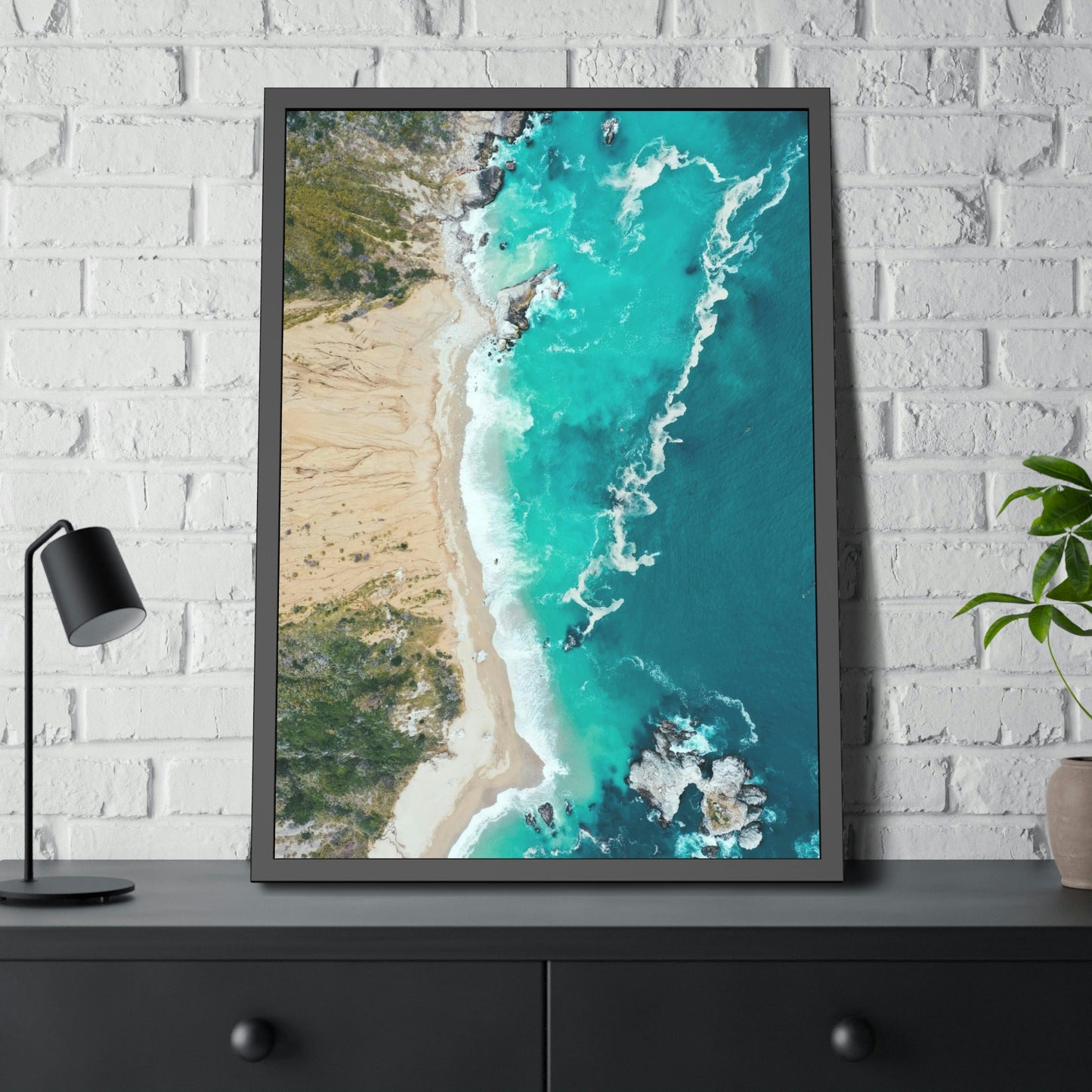 Ocean Paradise: Art Print of a Breathtaking Island Beach on a Natural Canvas & Poster