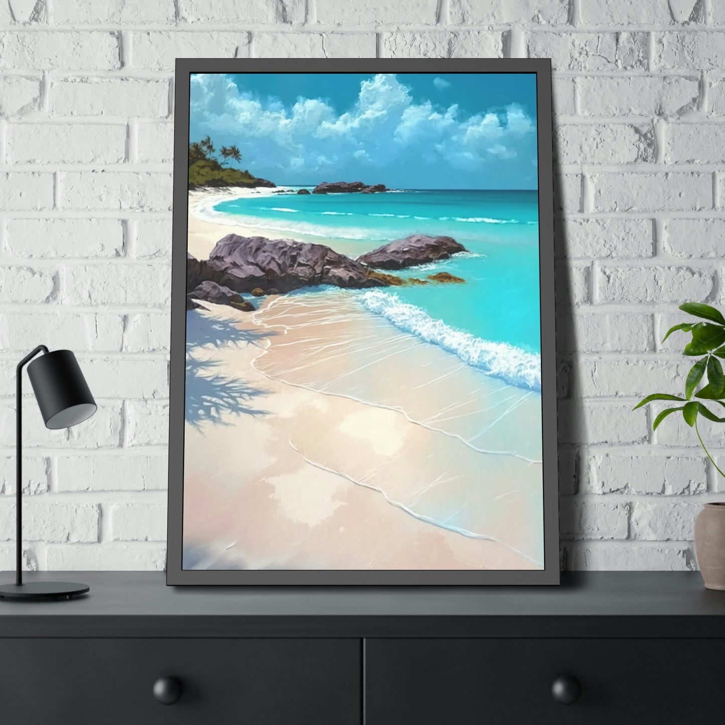 Blue Waters: Framed Canvas and Wall Art of Caribbean Beach Scenery