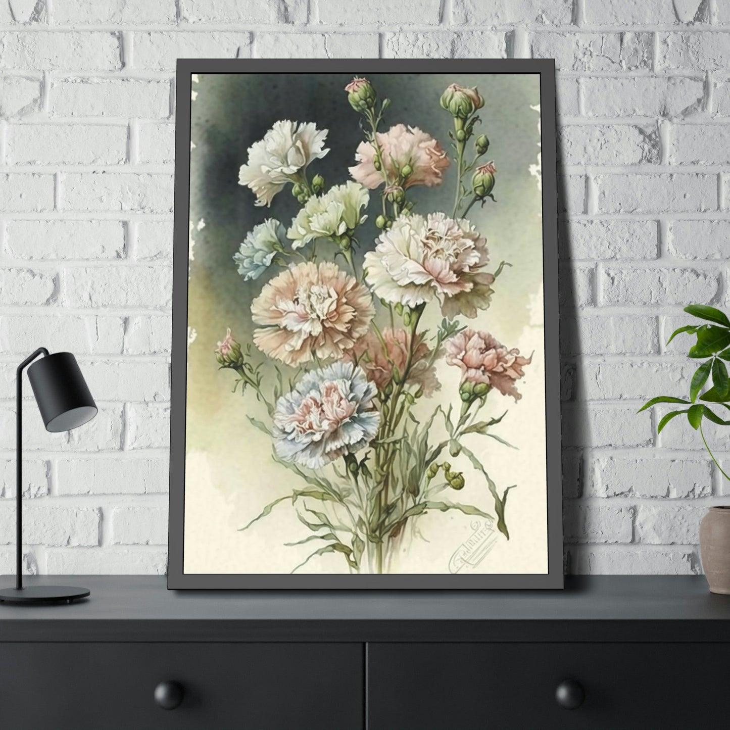 Floral Delight: Natural Canvas and Art Prints of Carnations for Home Decor